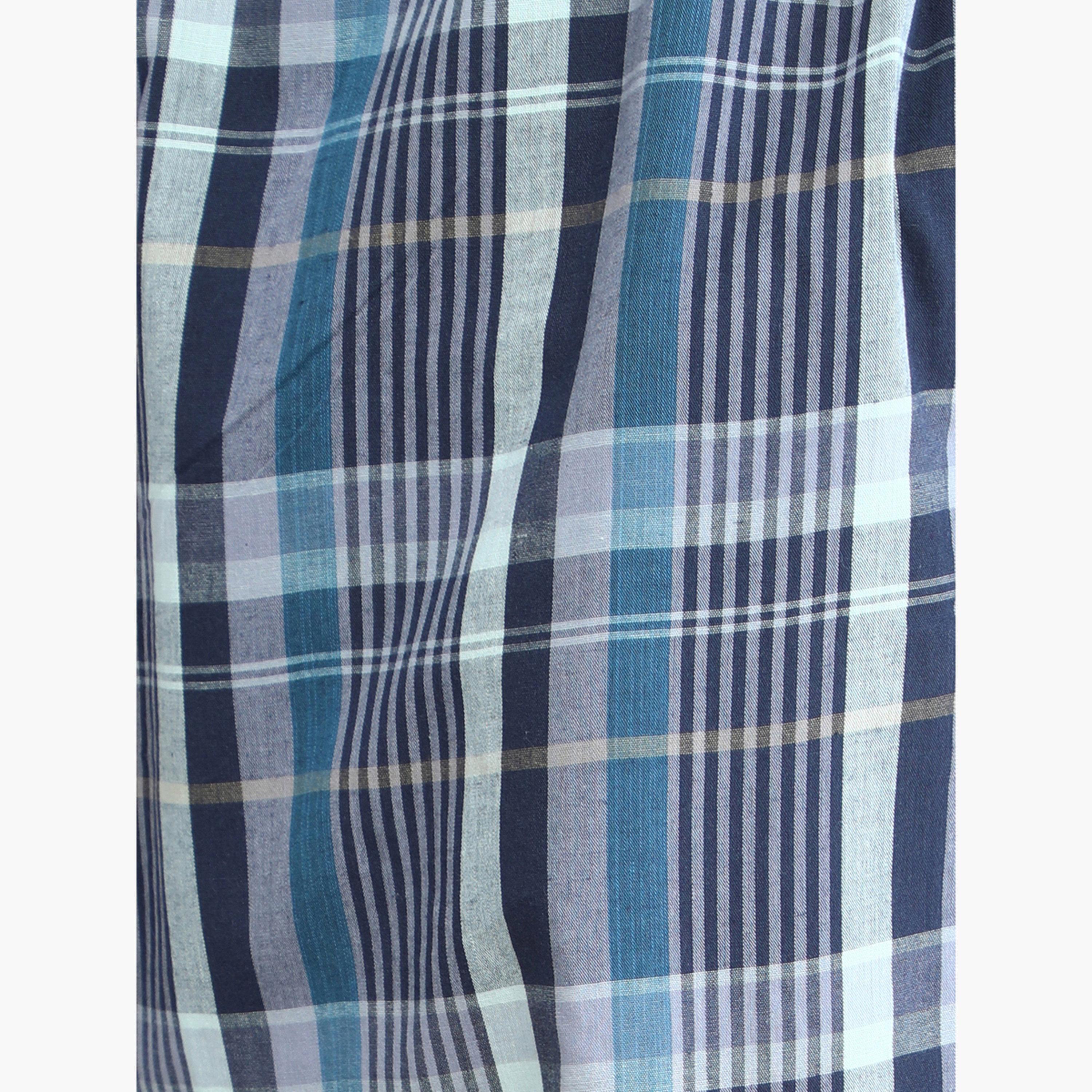 Victor and Jane X Styli Men Solid Cotton T-Shirt and Checked Pyjama Set-men-clothing-nightwear-sets-image-4