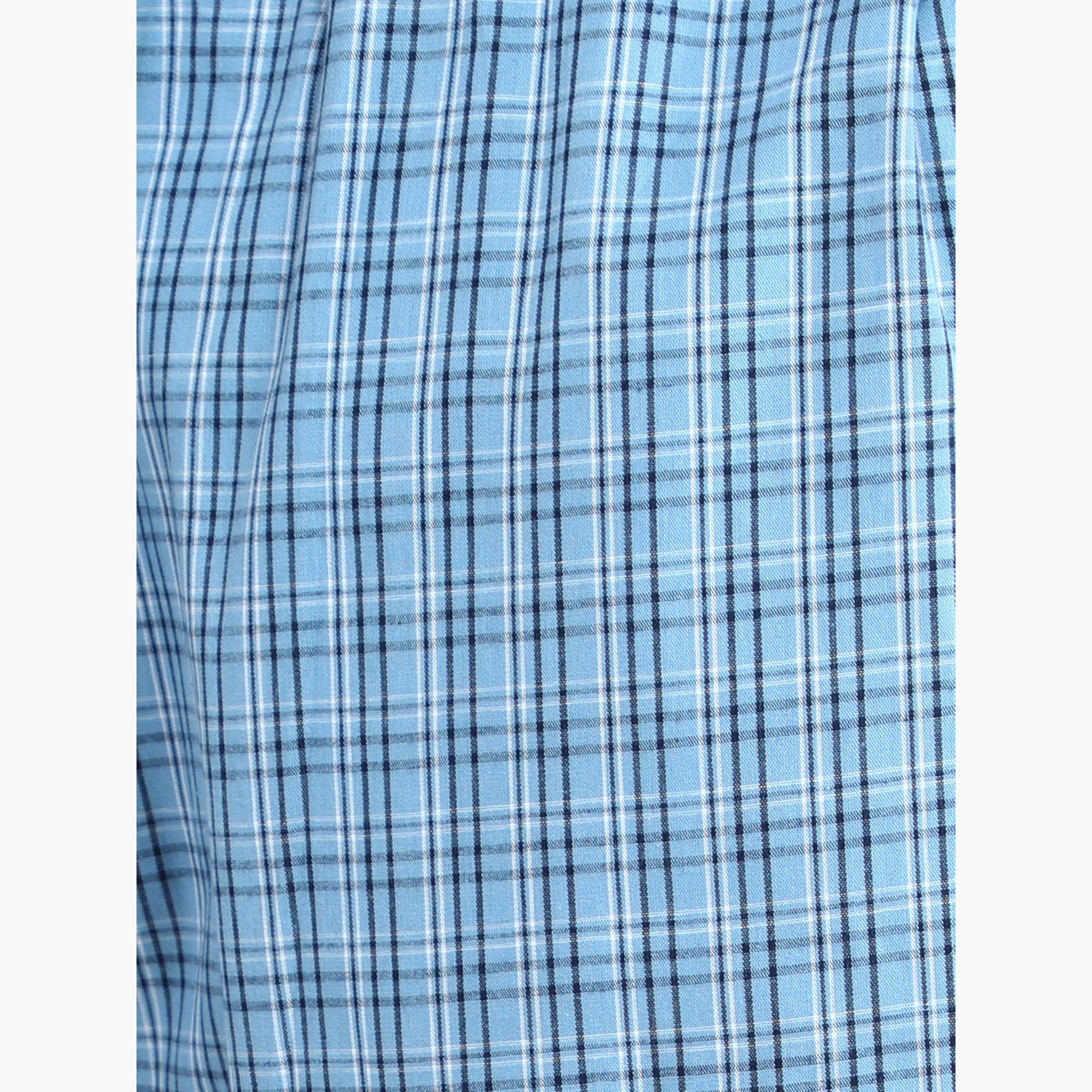 Victor and Jane X Styli Men Solid Cotton T-Shirt and Checked Pyjama Set-men-clothing-nightwear-sets-image-5