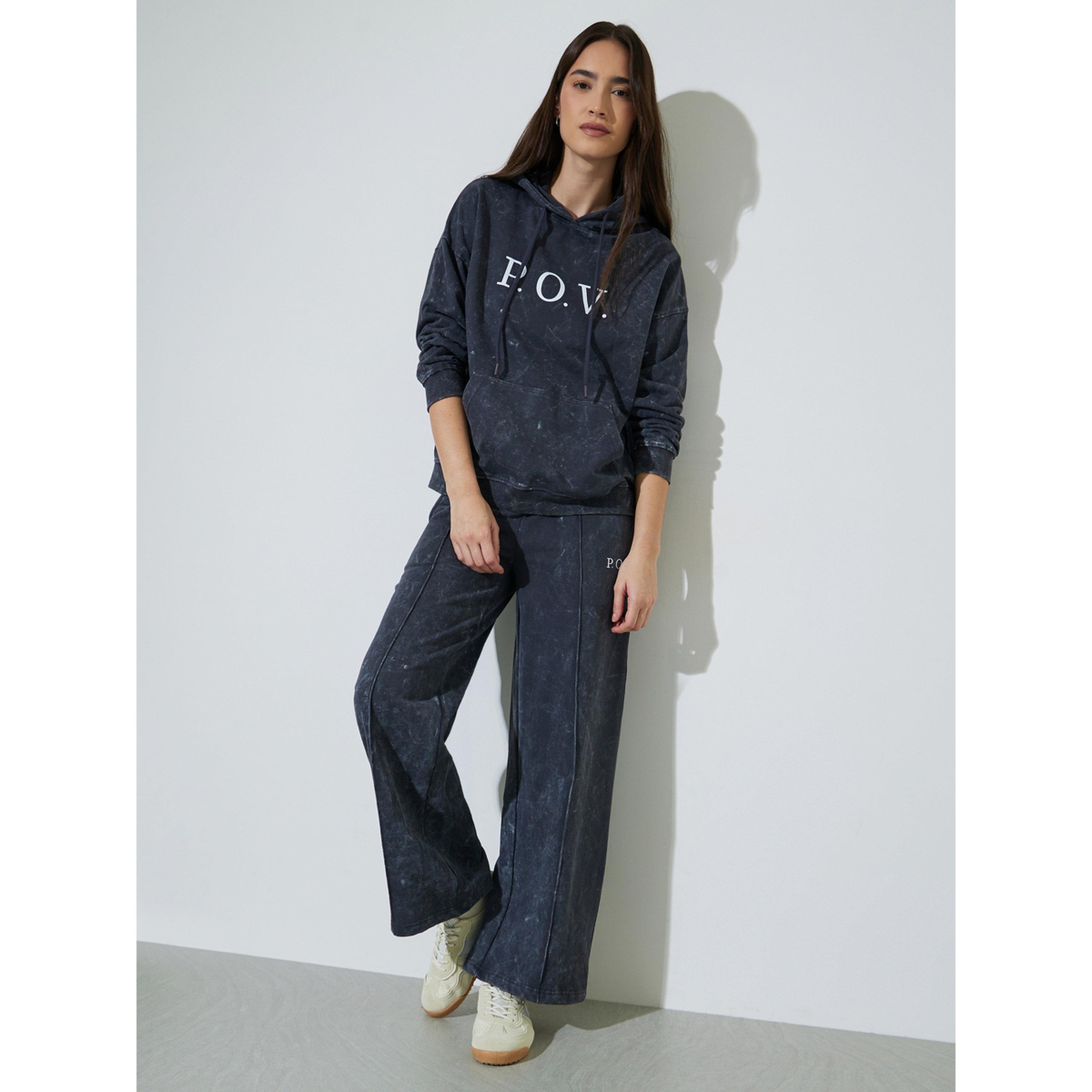 Styli Charcoal Acid Washed Long Sleeves Oversized Hoodie-women-clothing-hoodiesandsweatshirts-hoodies-image-2