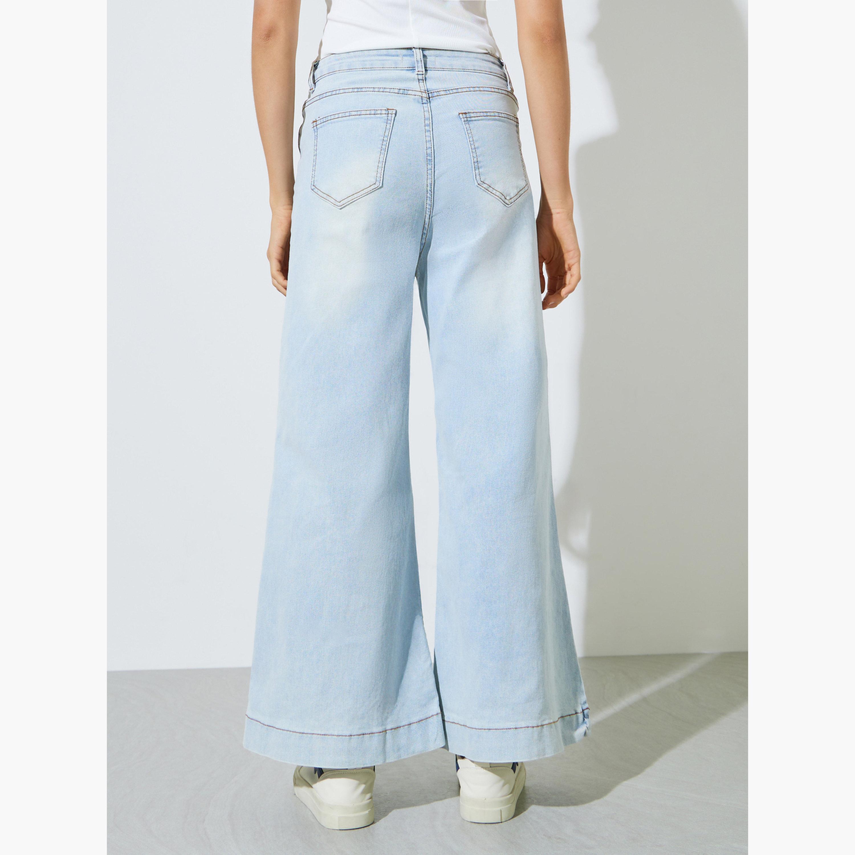 Styli Light Blue Wide Leg Faded Jeans-women-clothing-bottoms-jeans-image-4