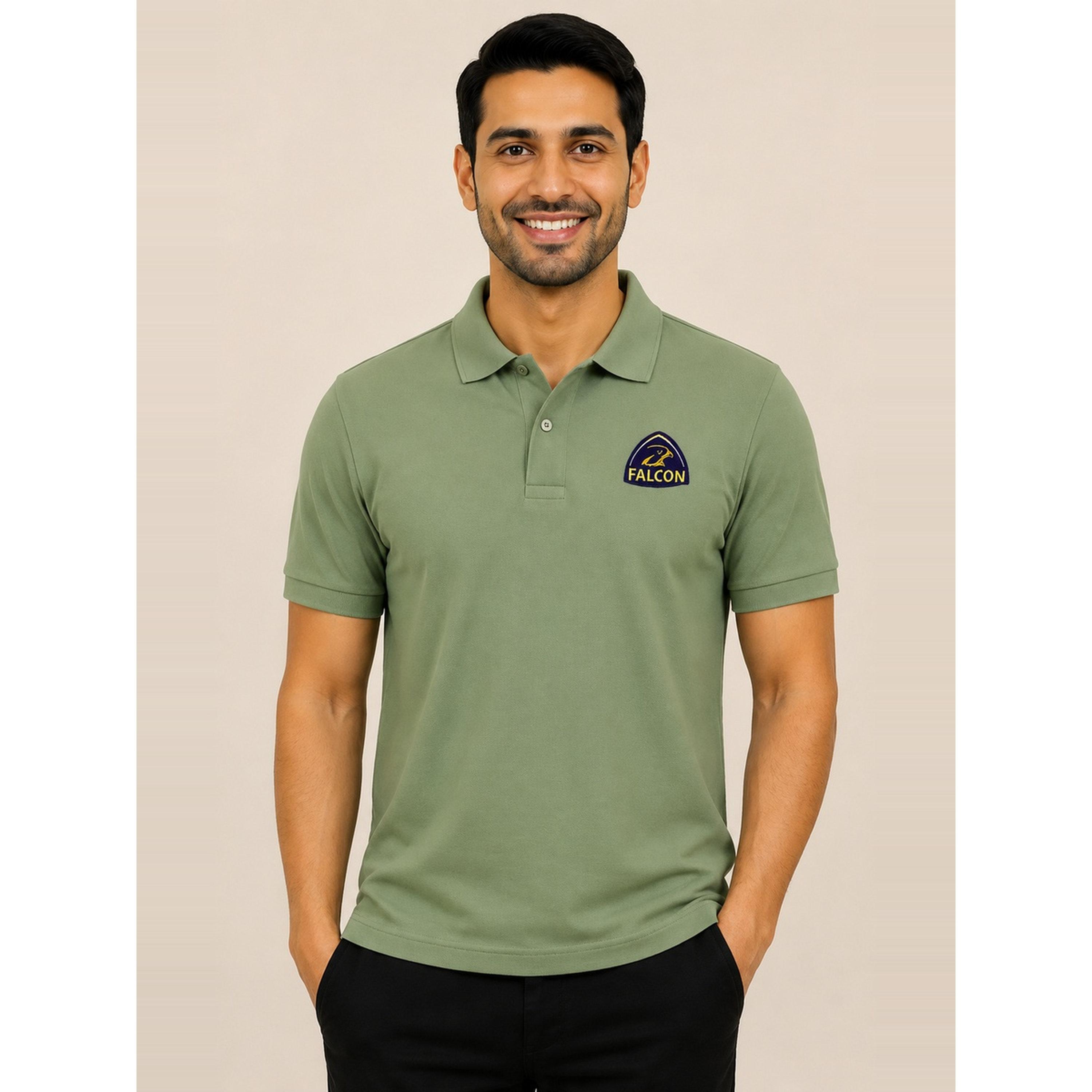 FALCON X Styli Green Falcon Logo Short Sleeves Polo T-Shirt-men-clothing-tshirtsandpolos-polos-image-1
