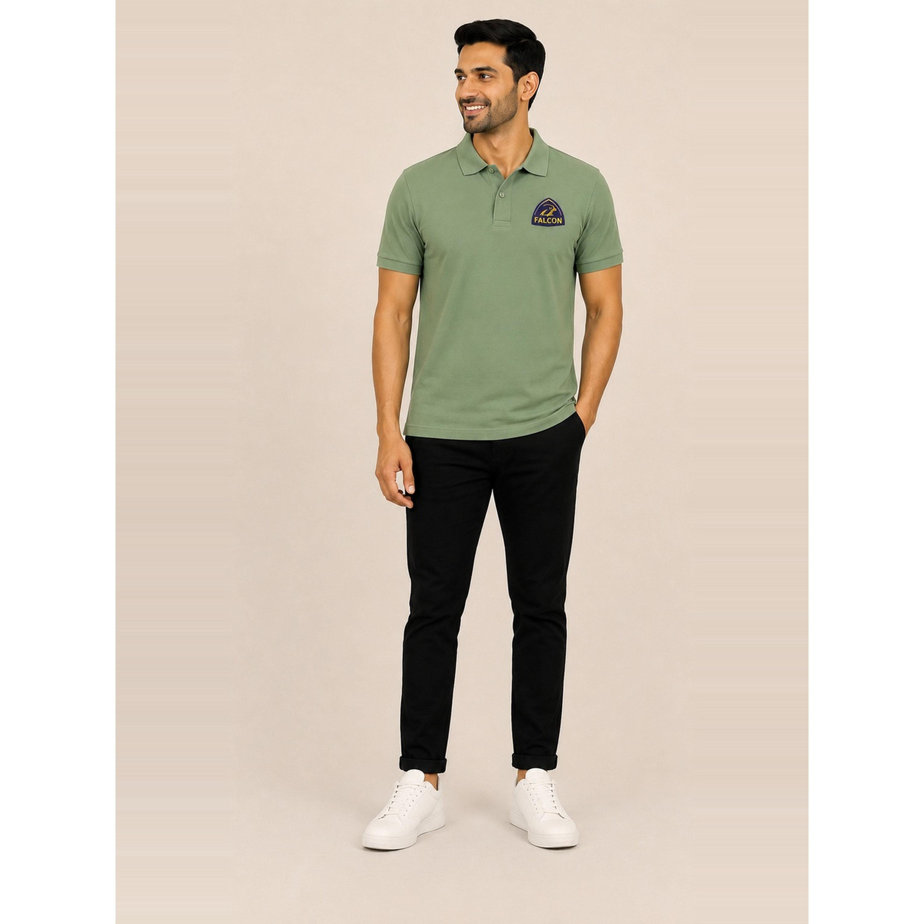FALCON X Styli Green Falcon Logo Short Sleeves Polo T-Shirt-men-clothing-tshirtsandpolos-polos-image-2