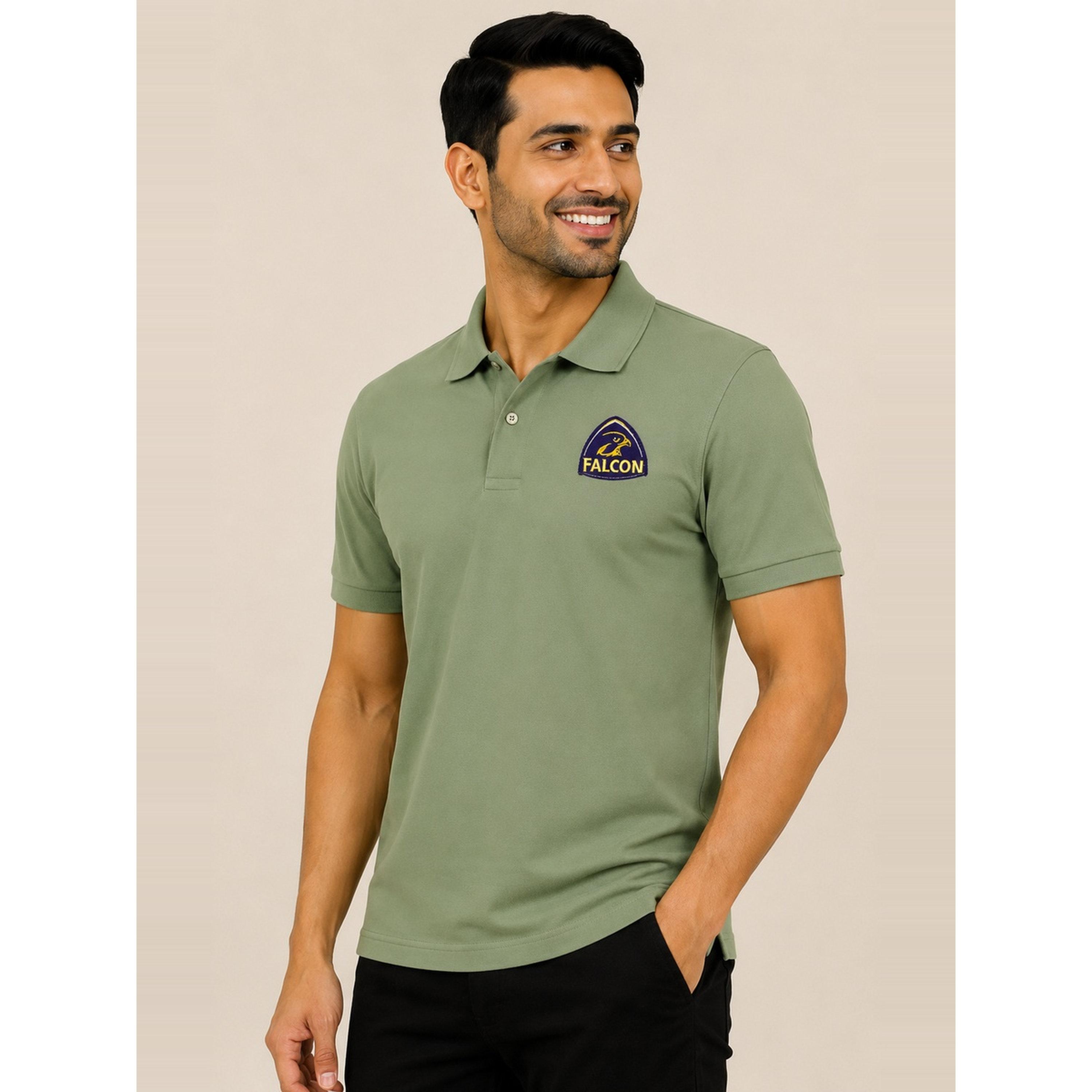 FALCON X Styli Green Falcon Logo Short Sleeves Polo T-Shirt-men-clothing-tshirtsandpolos-polos-image-3