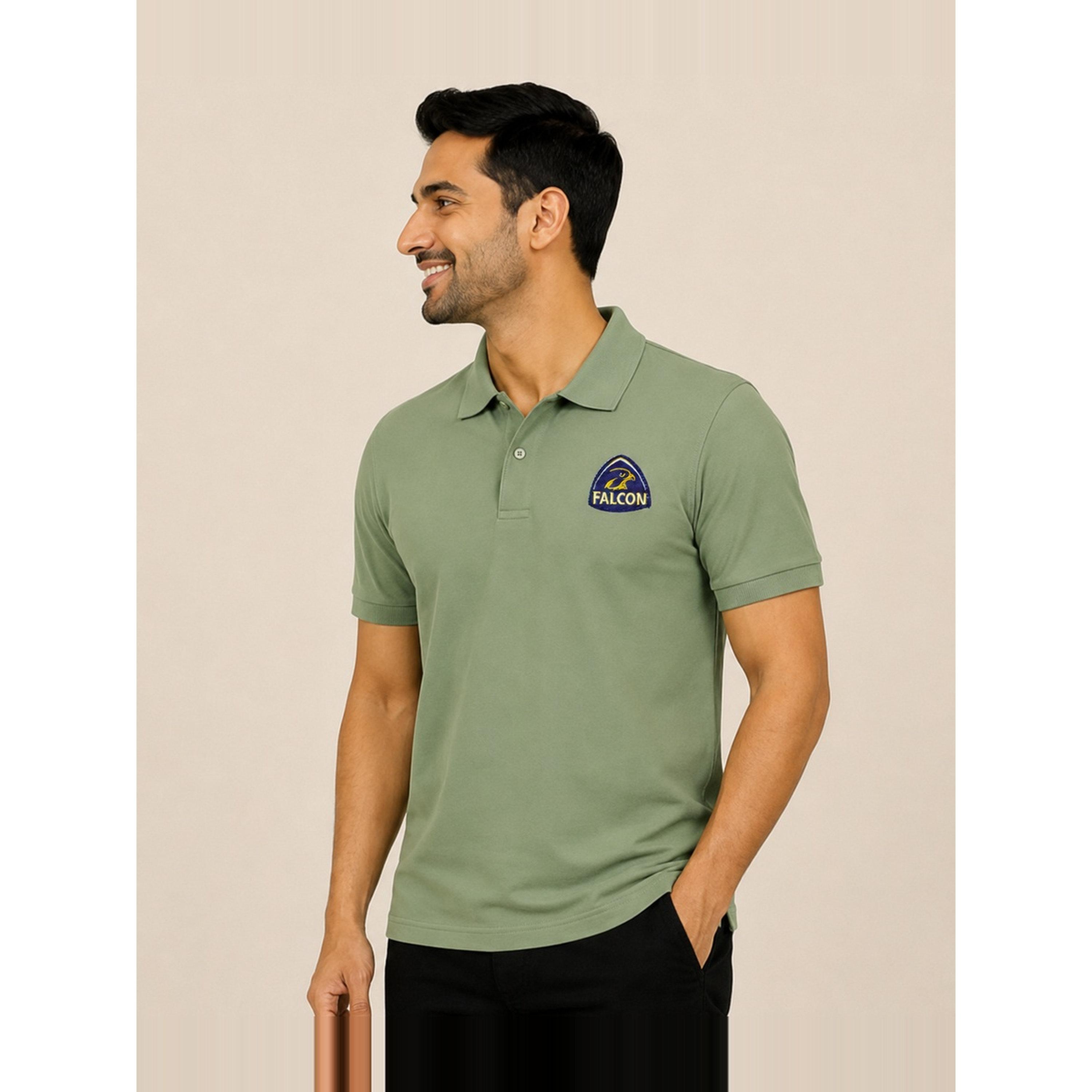 FALCON X Styli Green Falcon Logo Short Sleeves Polo T-Shirt-men-clothing-tshirtsandpolos-polos-image-4