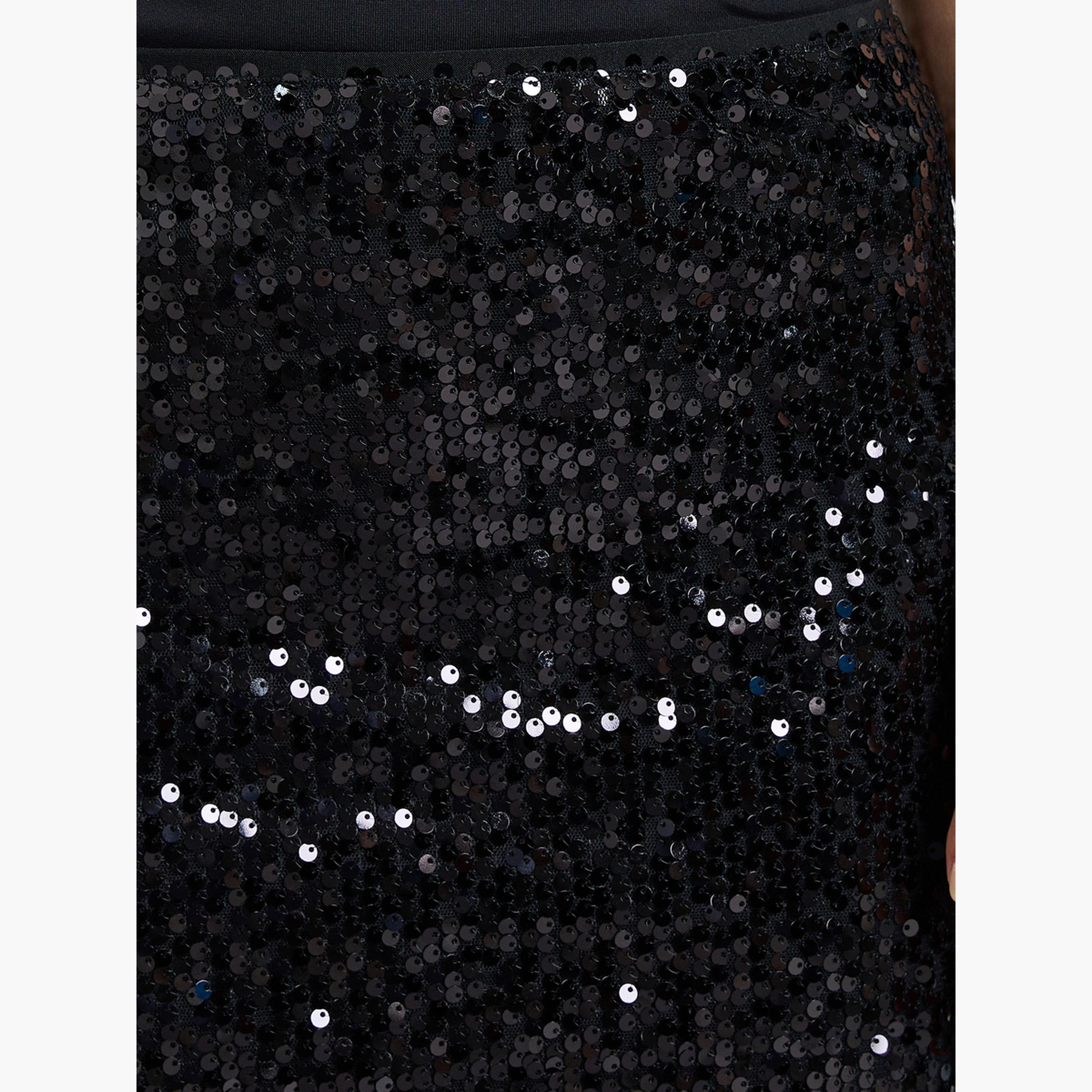 Take Two Black Sequin Pencil Maxi Skirt-women-clothing-bottoms-skirts-image-3