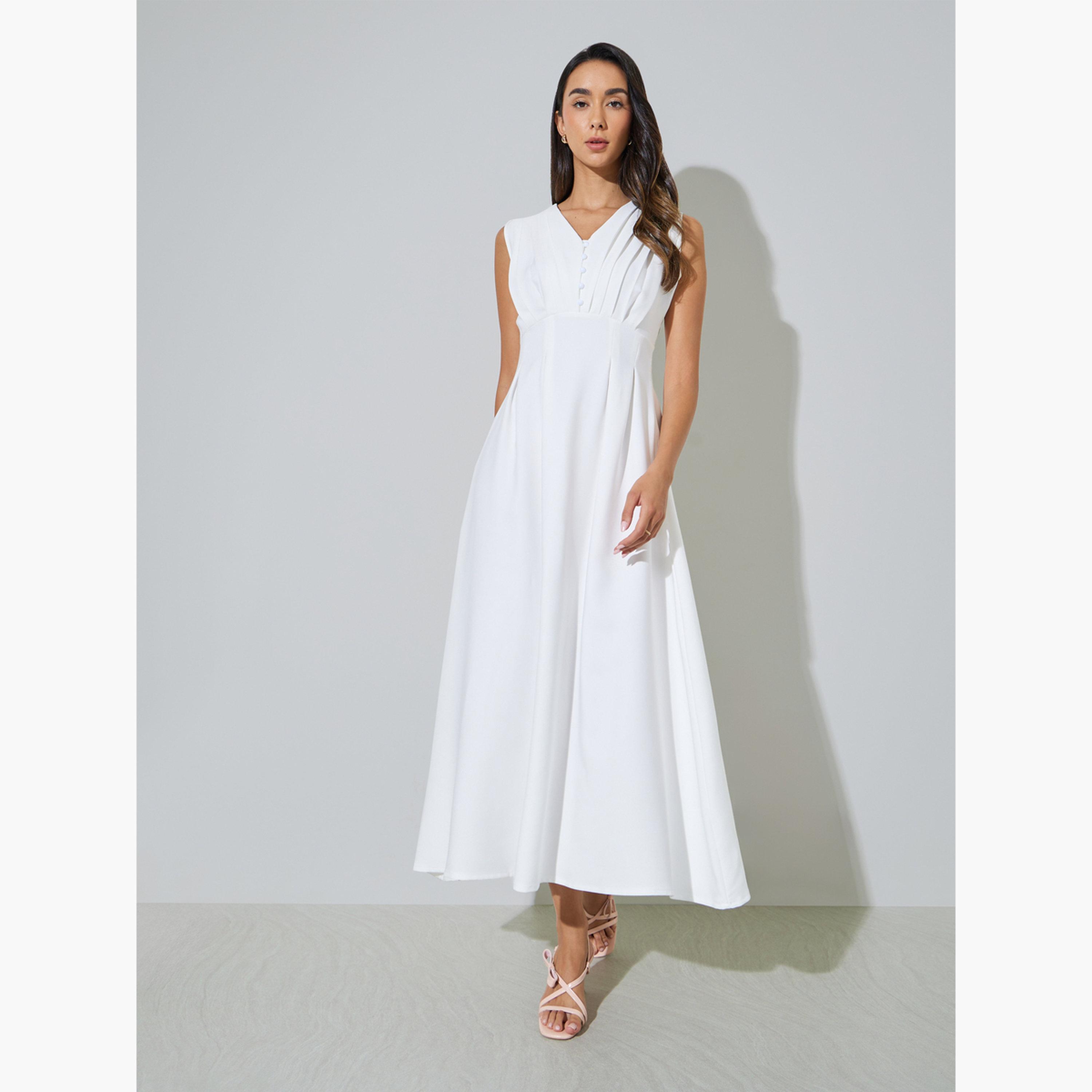 فستان ميدي كاجوال بحافة واسعة-women-clothing-dresses-image-1