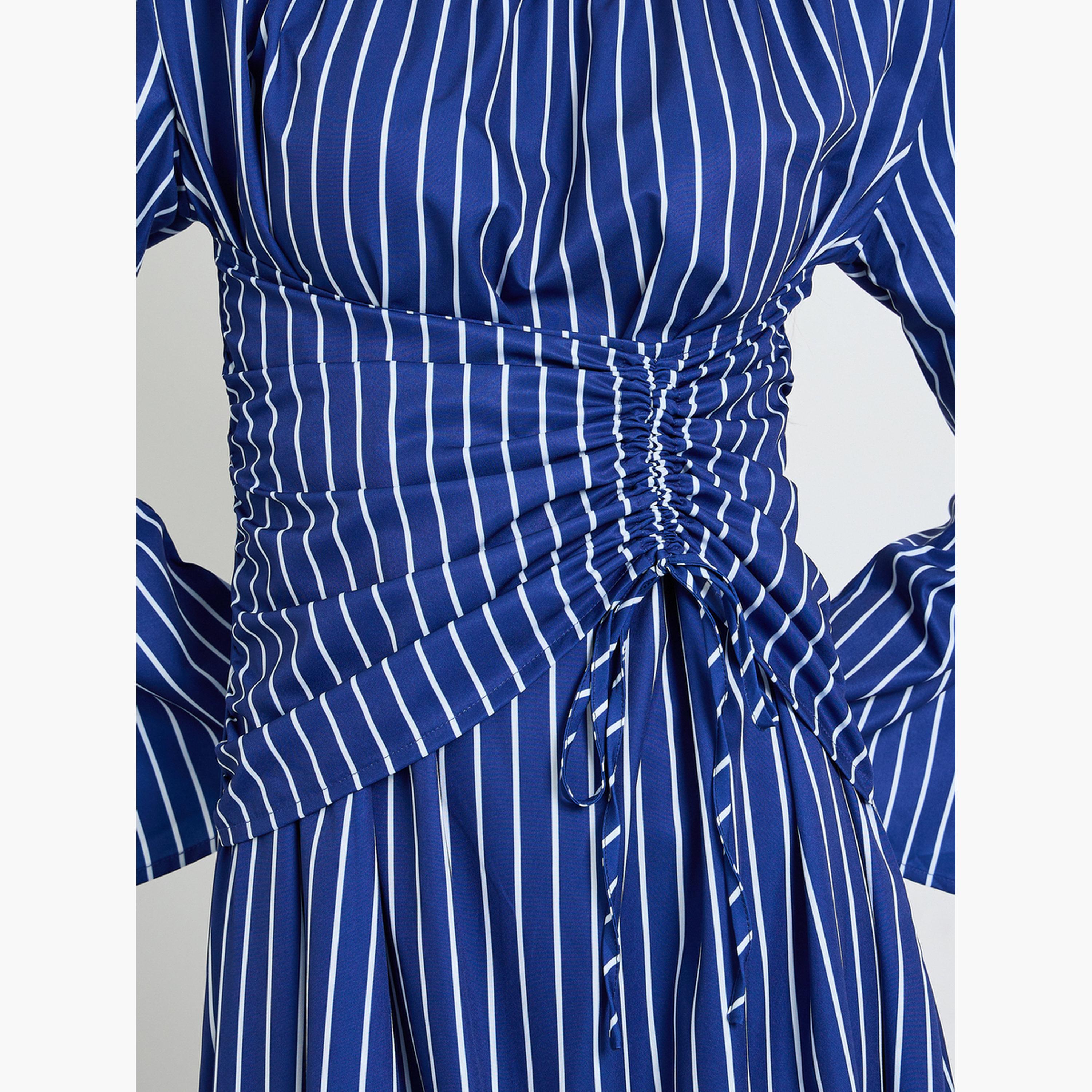 فستان ميدي بتفاصيل زمزمة ومخطط-women-clothing-dresses-image-5