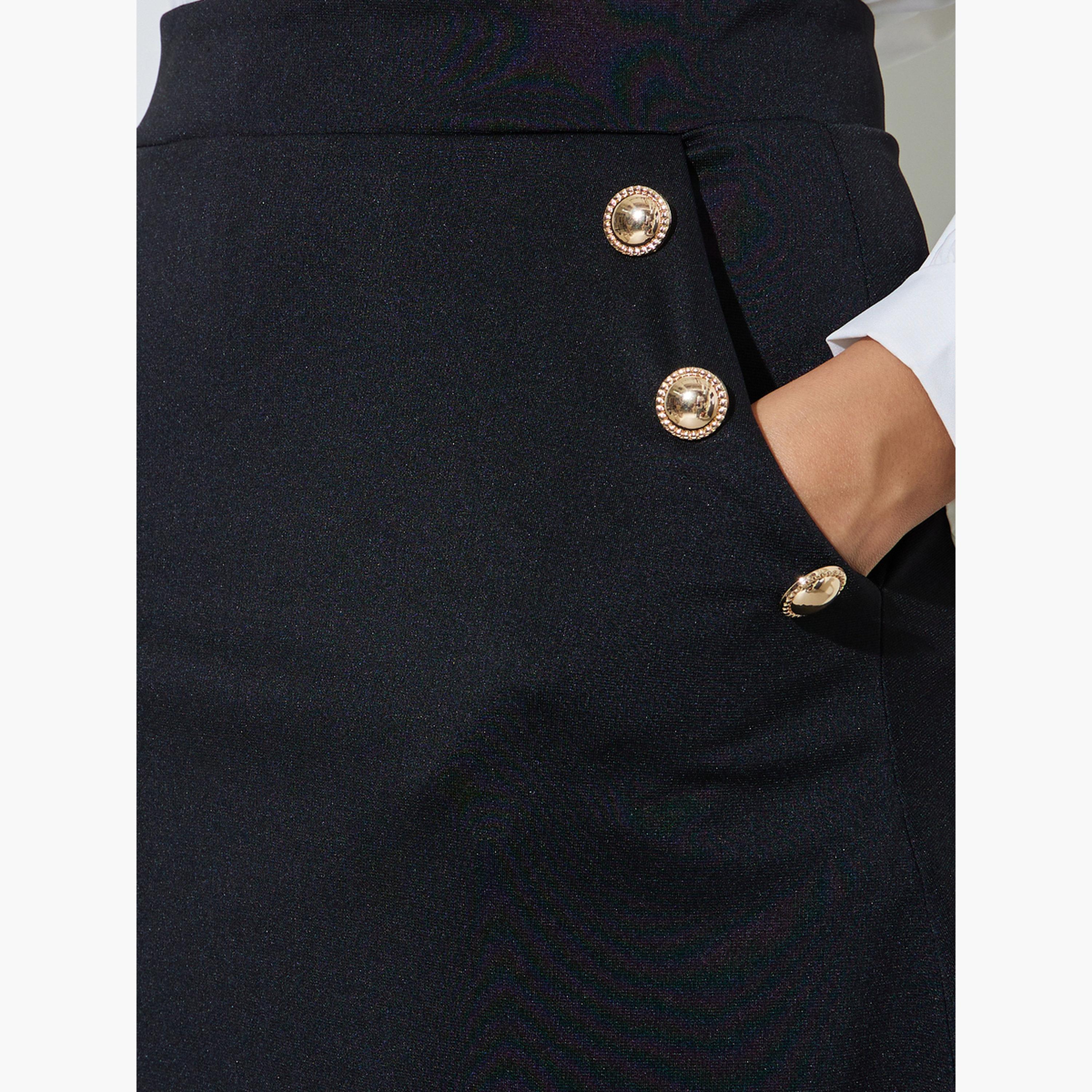 تنورة ميدي بحافة واسعة وتفاصيل أزرار-women-clothing-bottoms-skirts-image-3