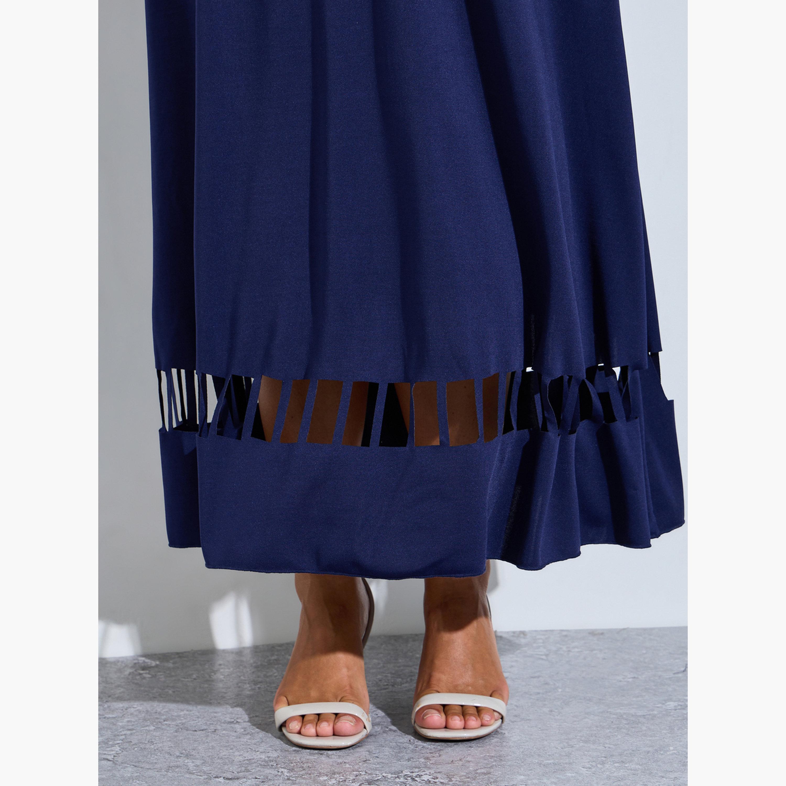 Styli Plus Size Navy Blue Puff Sleeves A-Line Maxi Dress-women-clothing-dresses-image-5
