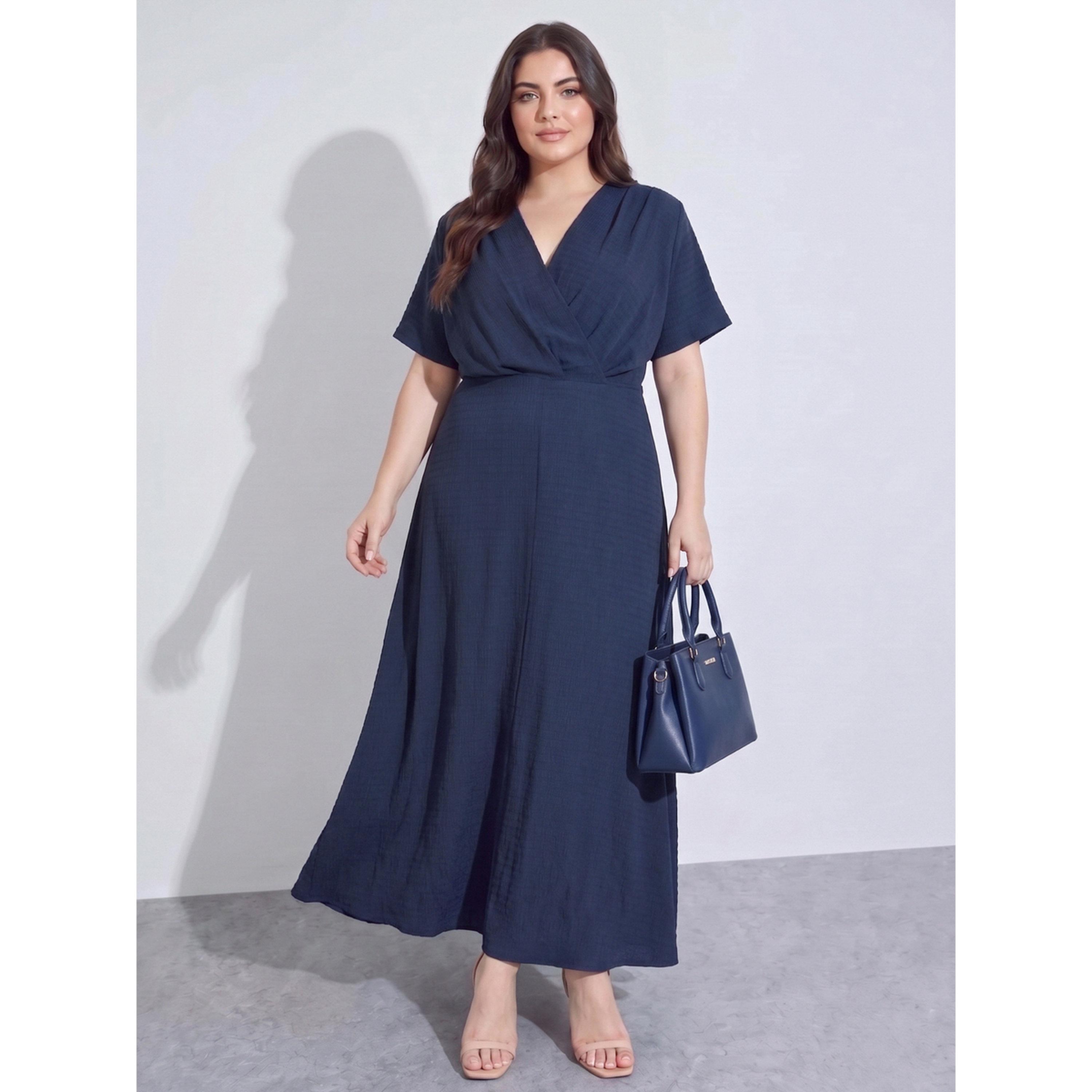 Styli TEXTURED KNIT WRAP MAXI DRESS-women-clothing-dresses-image-1