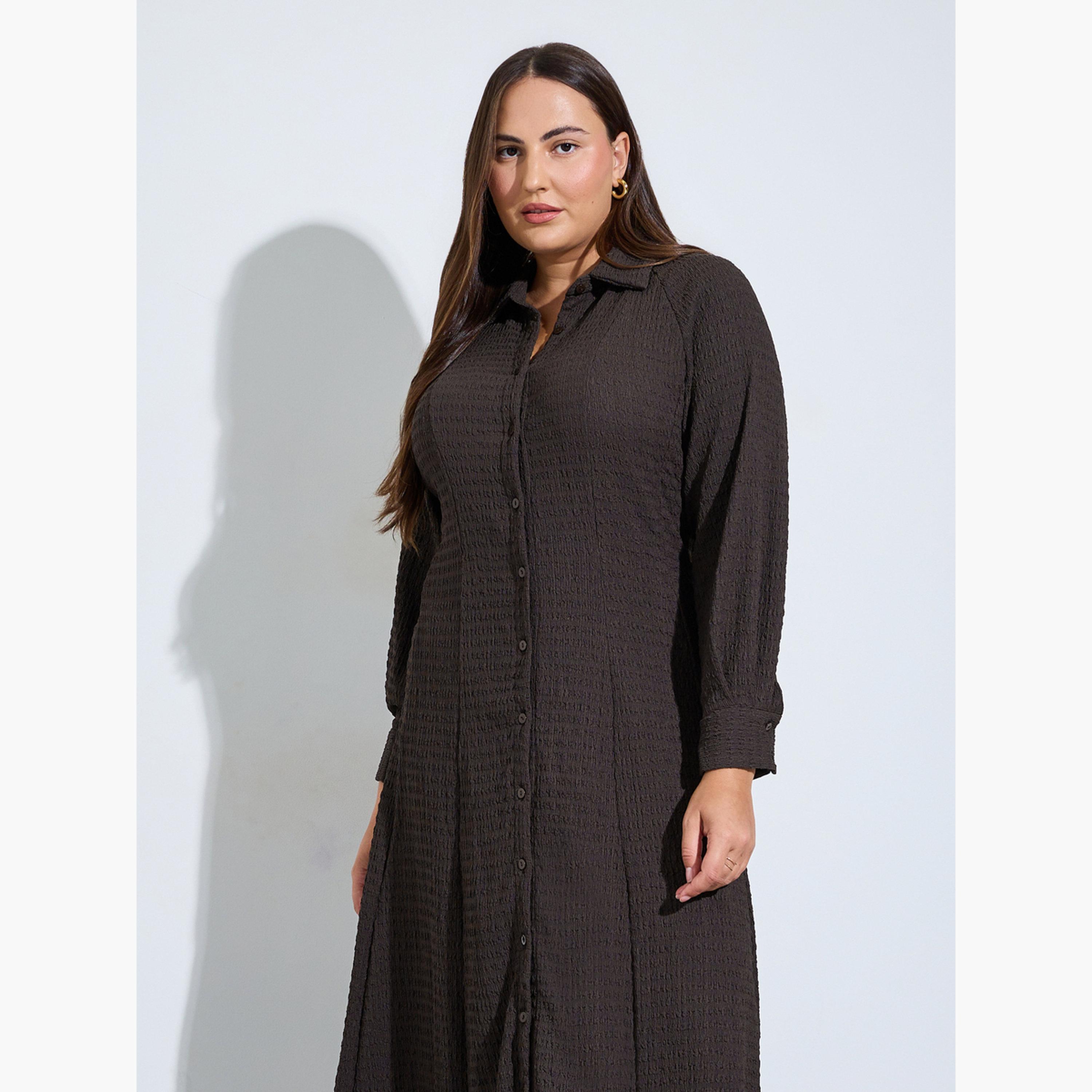 فستان طويل قميص بأكمام طويلة بمقاس كبير-women-clothing-dresses-image-2