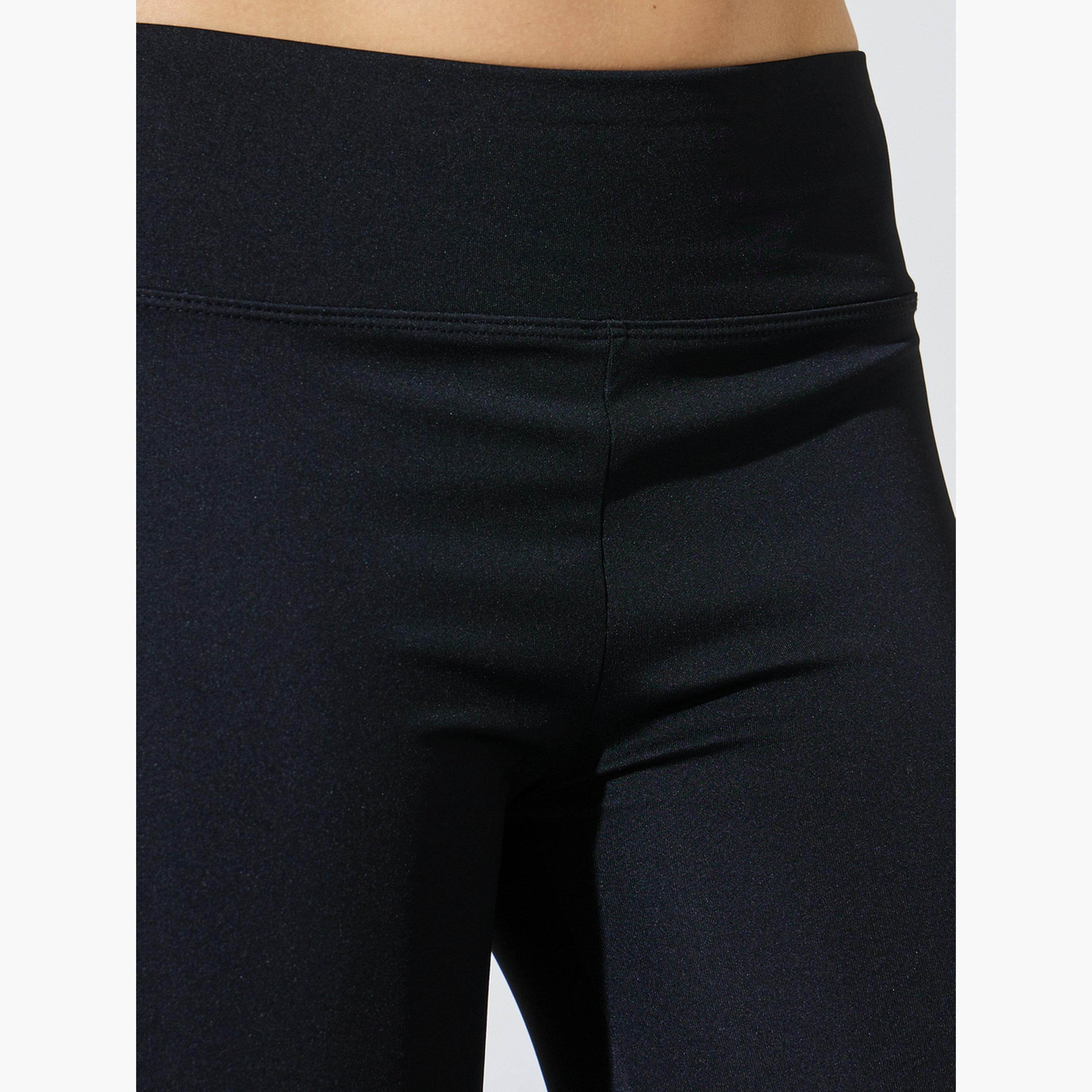 Styli Black Solid Flared Leggings-women-clothing-bottoms-leggings-image-3
