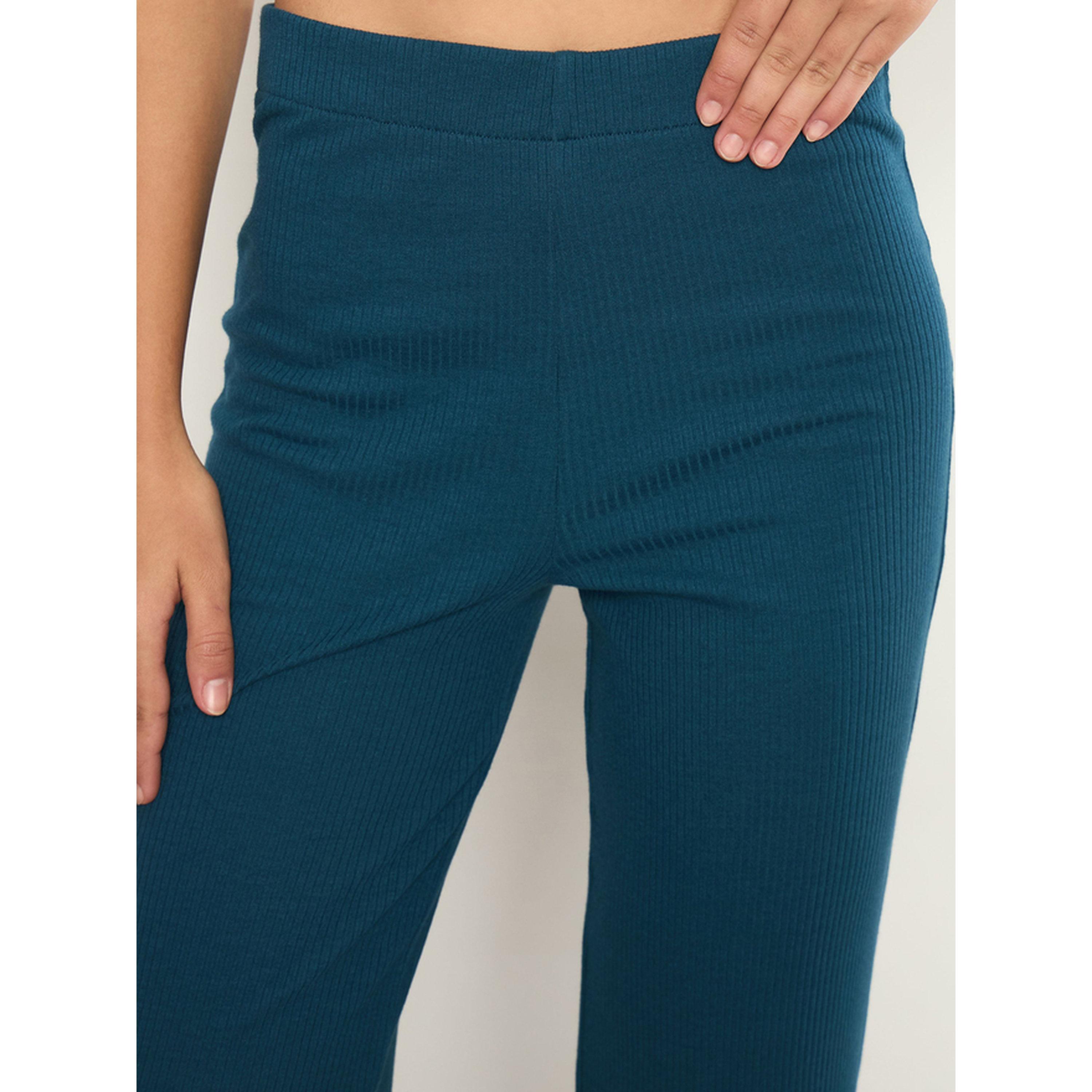 Sassafras X Styli Black Ribbed Flared Pants-women-clothing-joggers-image-4