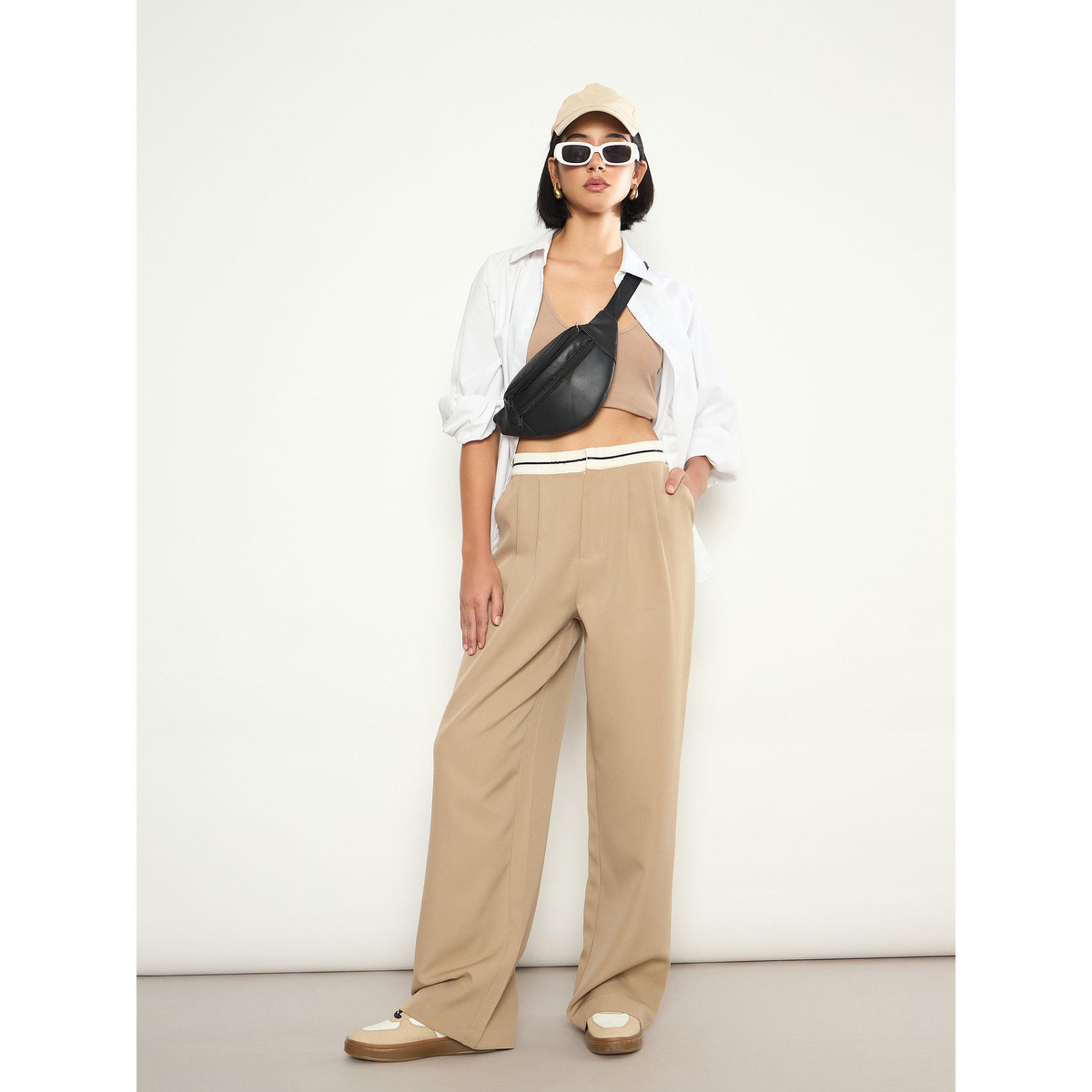 بنطال كوري بأرجل واسعة وثنيات من الأمام-women-clothing-joggers-image-6