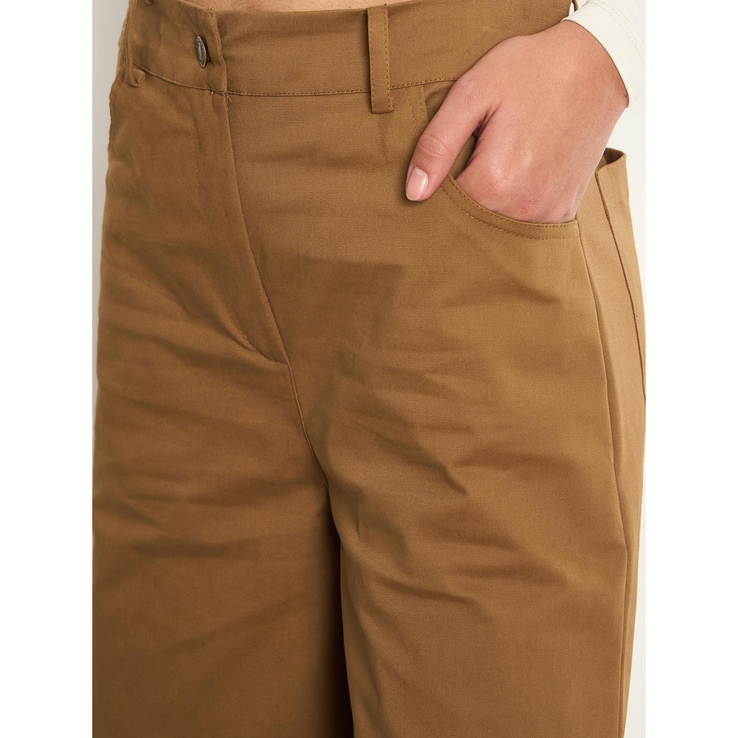 بنطال قطن تويل بأرجل واسعة-women-clothing-trousers-image-4