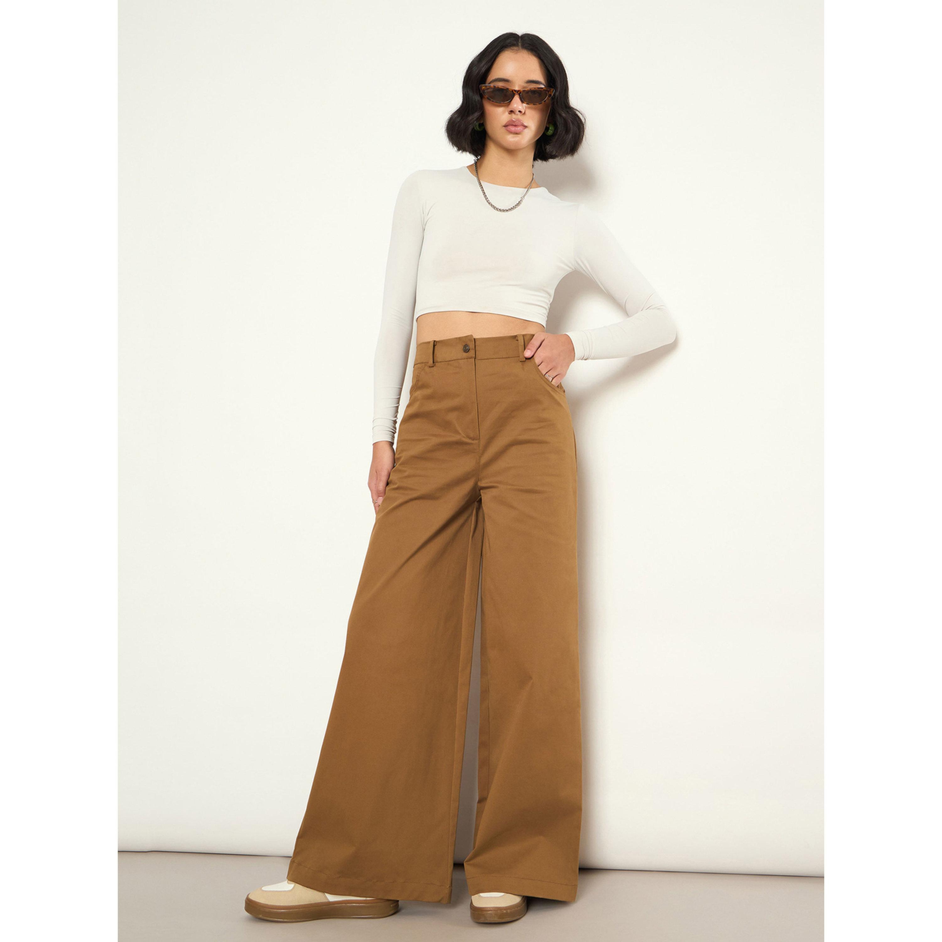 بنطال قطن تويل بأرجل واسعة-women-clothing-trousers-image-6