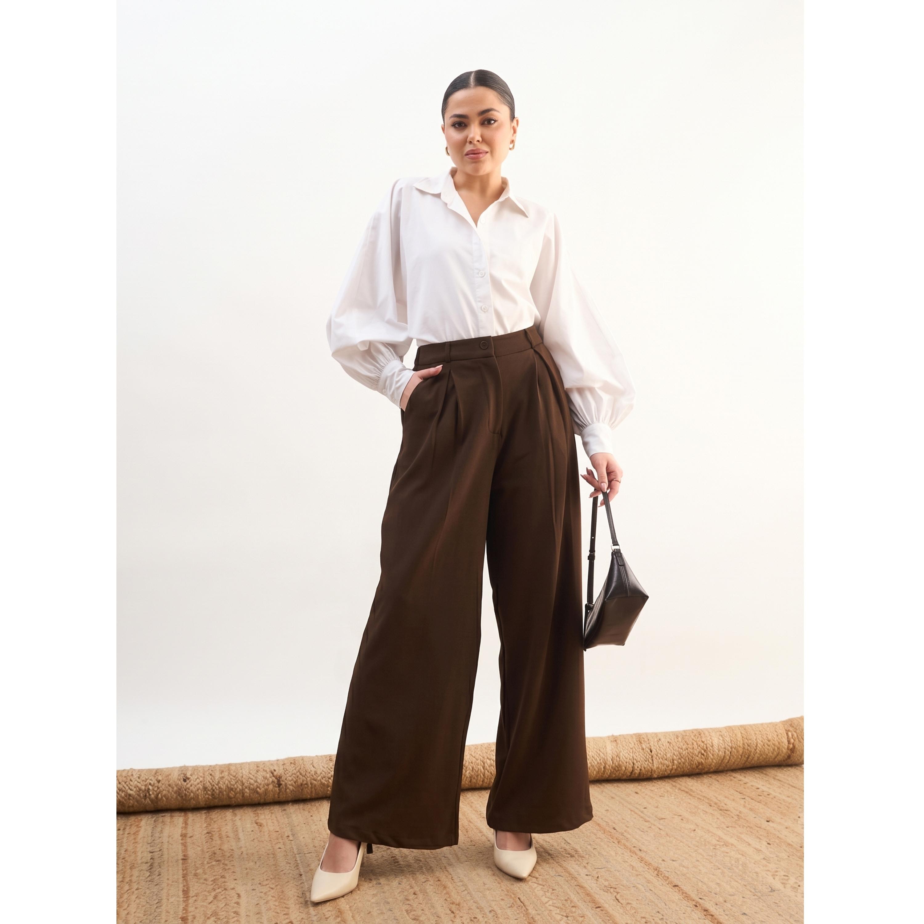 SASSAFRAS worklyf Brown Wide-Leg Trousers-women-clothing-joggers-image-2