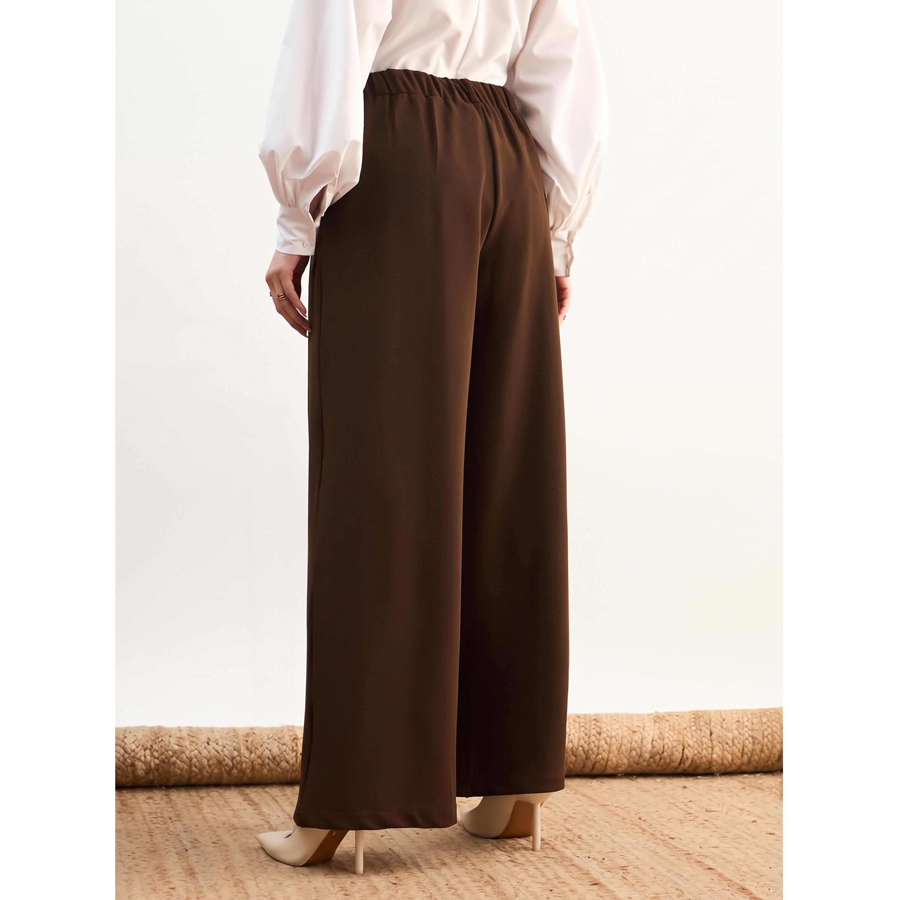 SASSAFRAS worklyf Brown Wide-Leg Trousers-women-clothing-joggers-image-5