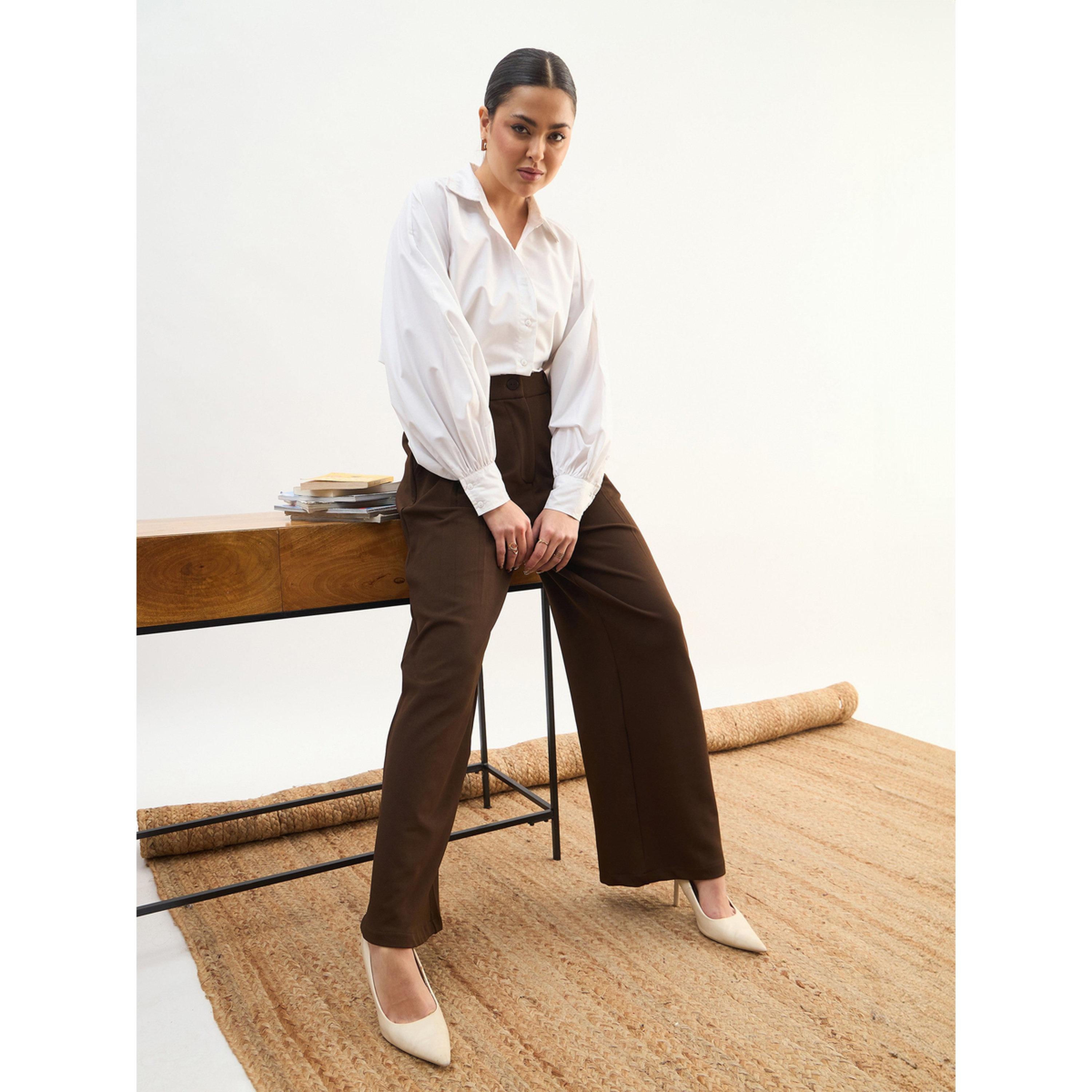 SASSAFRAS worklyf Brown Wide-Leg Trousers-women-clothing-joggers-image-6
