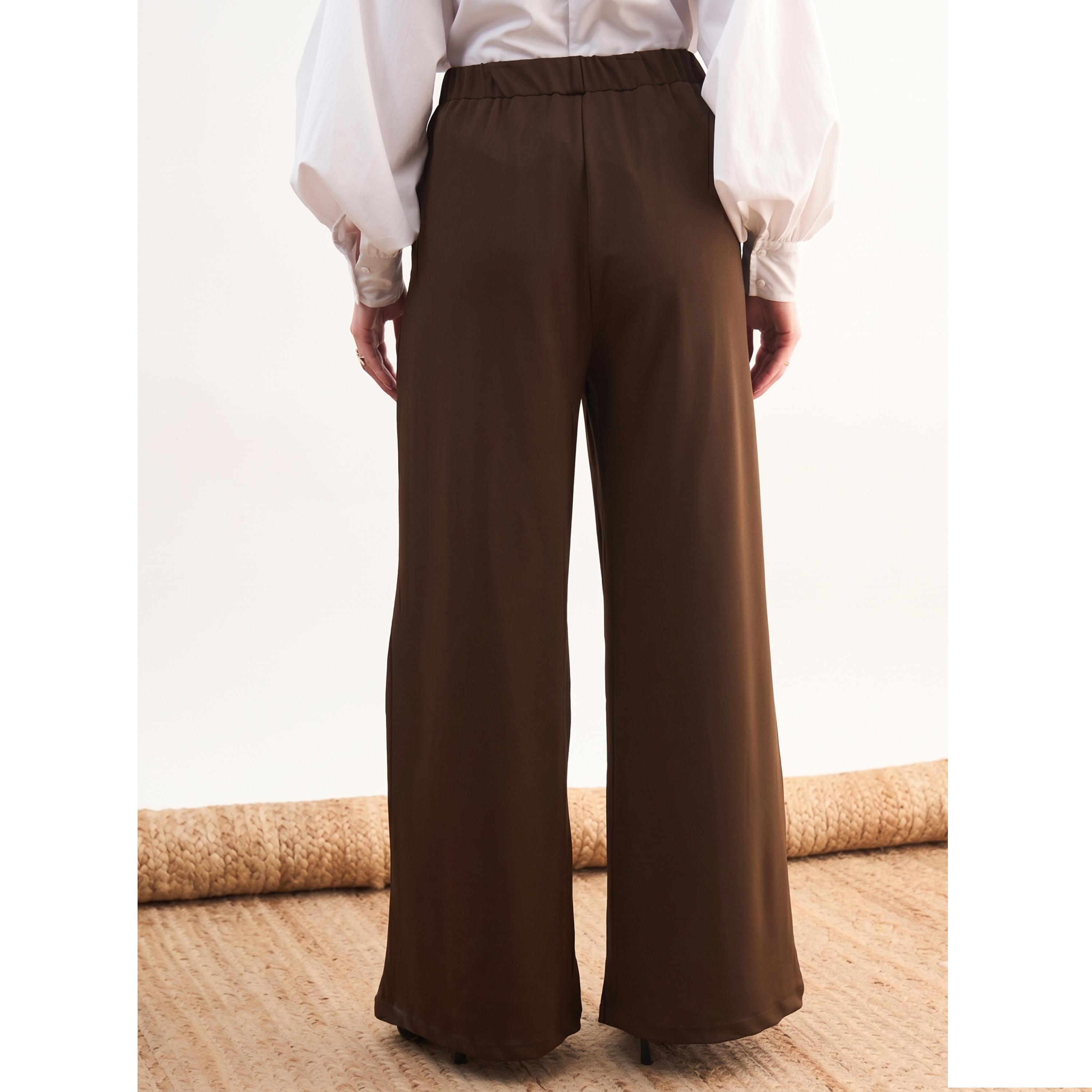SASSAFRAS worklyf Brown Wide-Leg Trousers-women-clothing-joggers-image-5