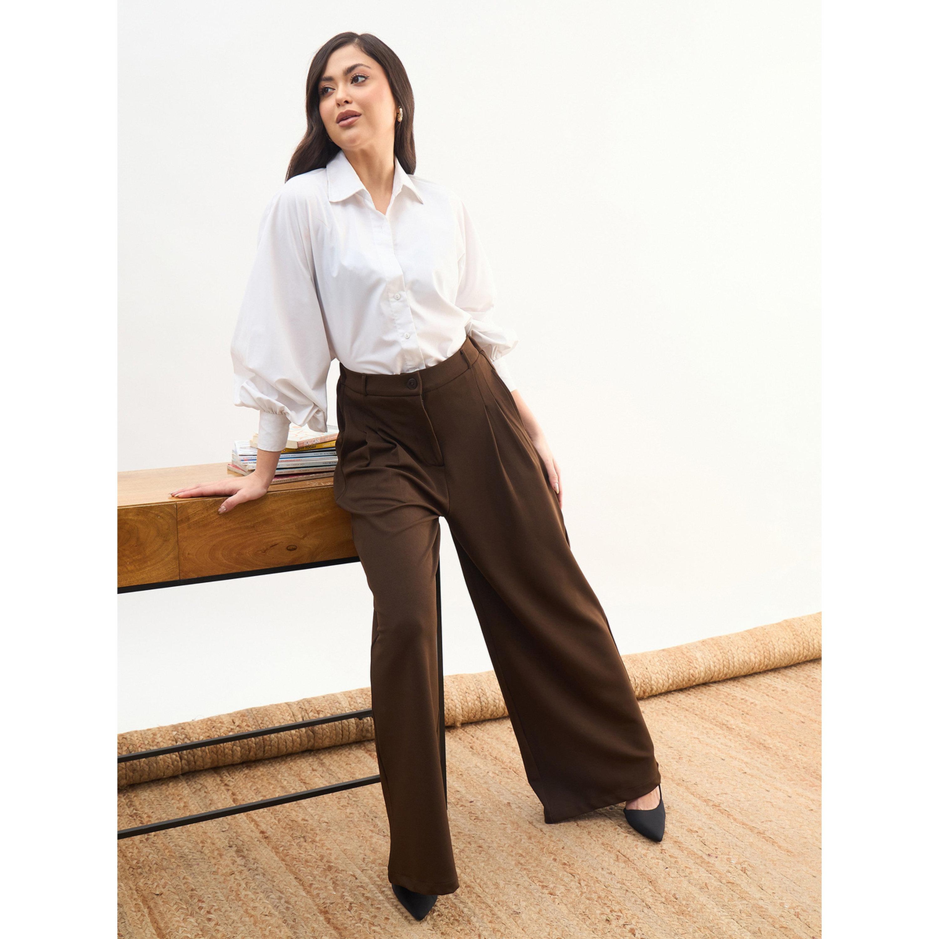 SASSAFRAS worklyf Brown Wide-Leg Trousers-women-clothing-joggers-image-6