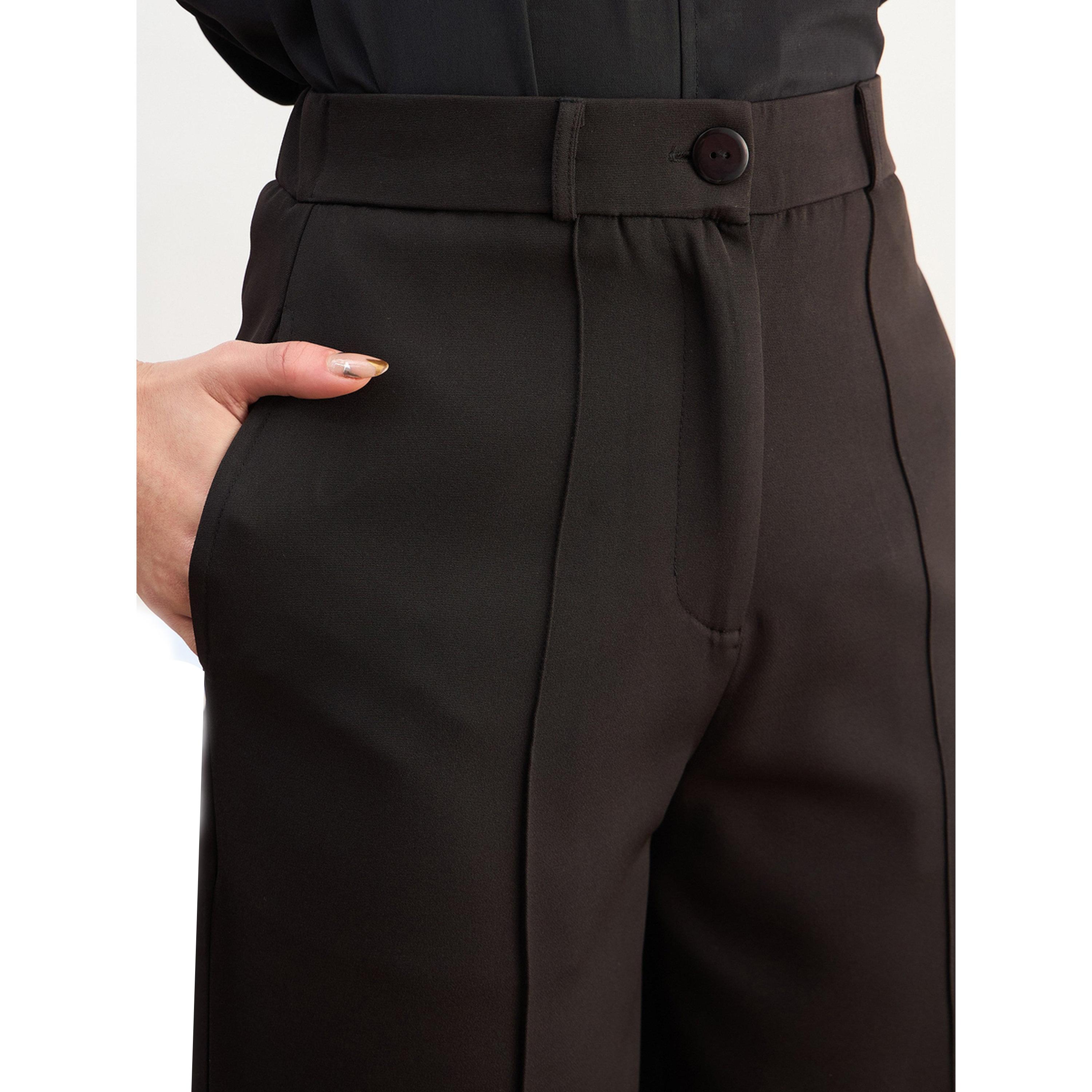 SASSAFRAS worklyf Black Wide-Leg Trousers with Darts-women-clothing-joggers-image-4