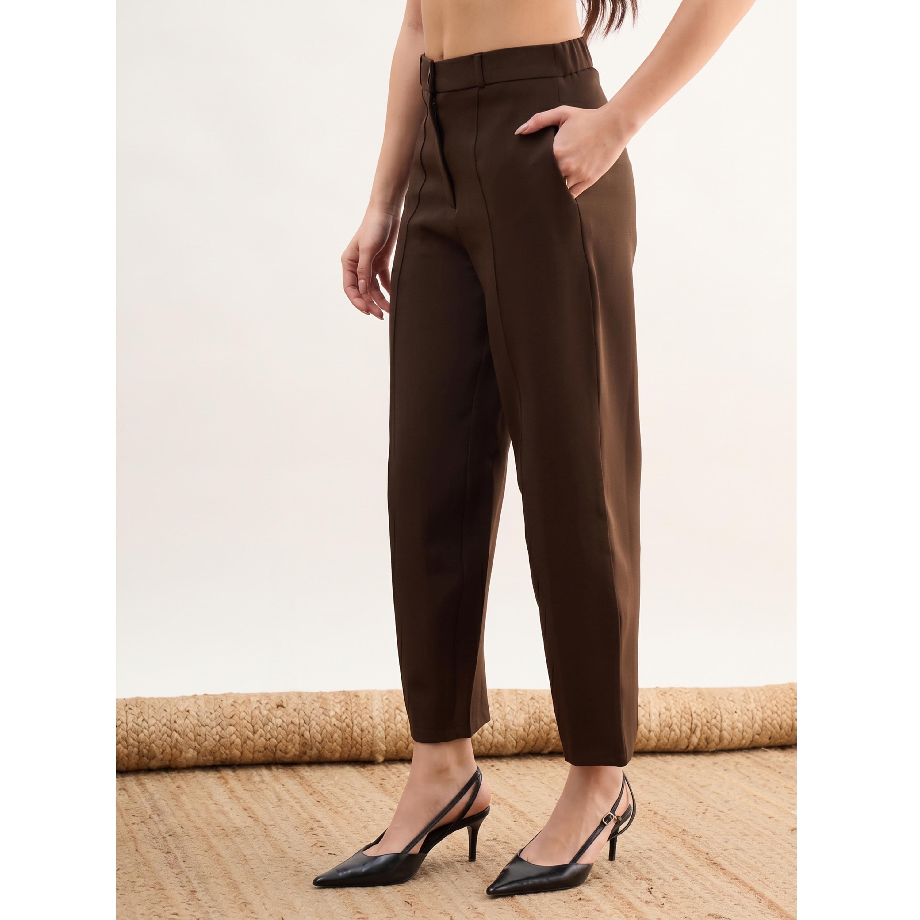 ساسافراس - بنطال بني مصمم خصيصاً للعمل-women-clothing-joggers-image-3