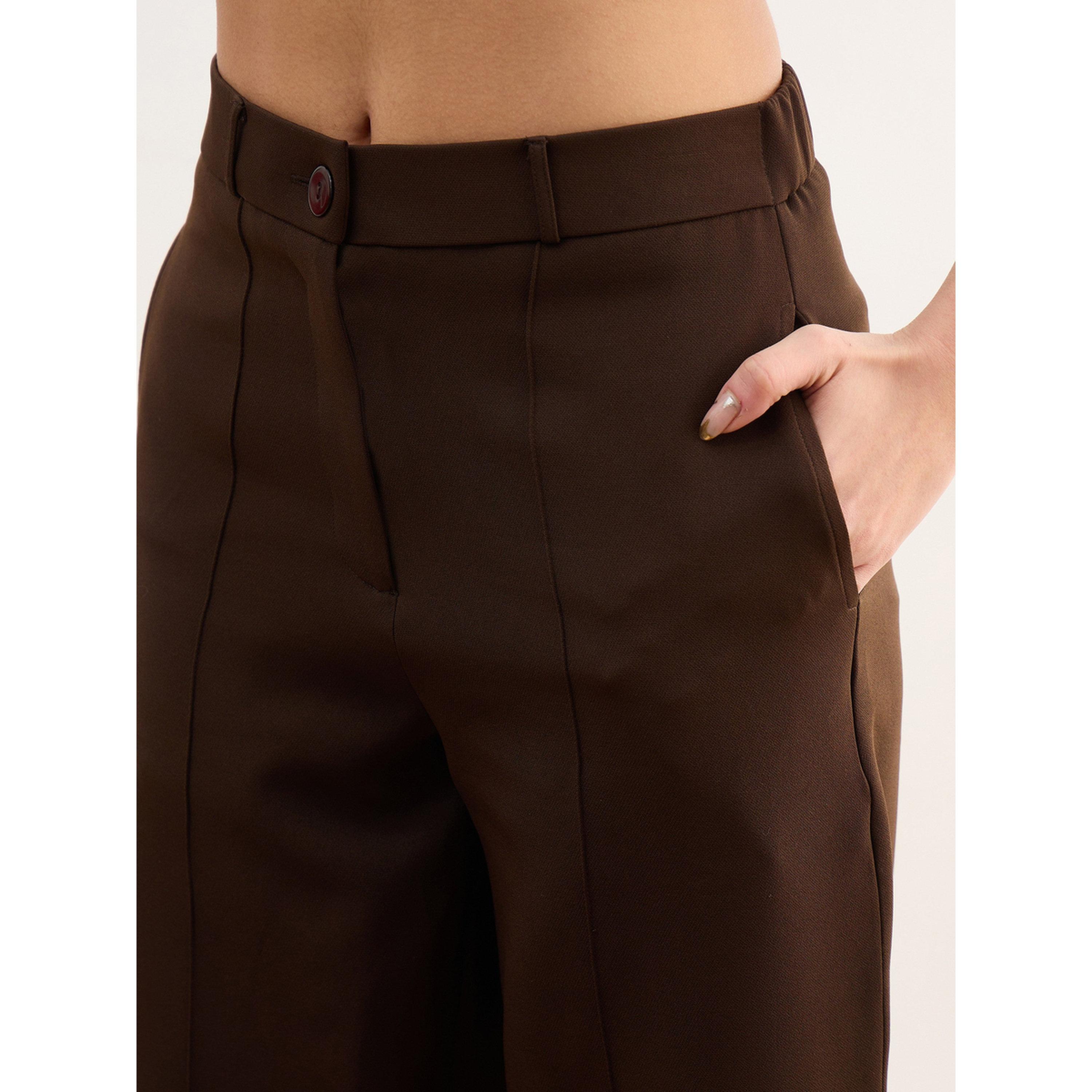 SASSAFRAS worklyf Brown Tailored Trousers-women-clothing-joggers-image-4