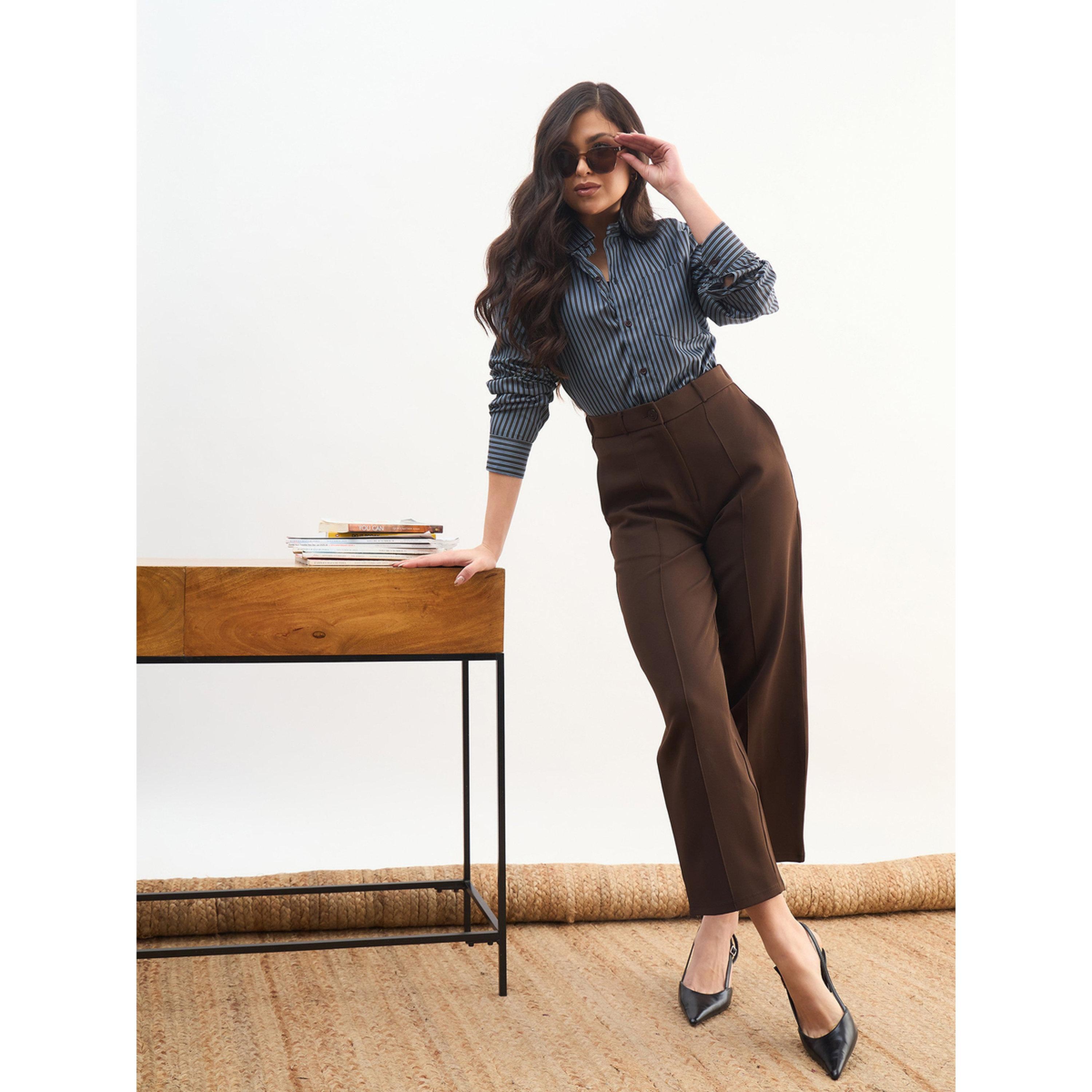 ساسافراس - بنطال بني مصمم خصيصاً للعمل-women-clothing-joggers-image-6
