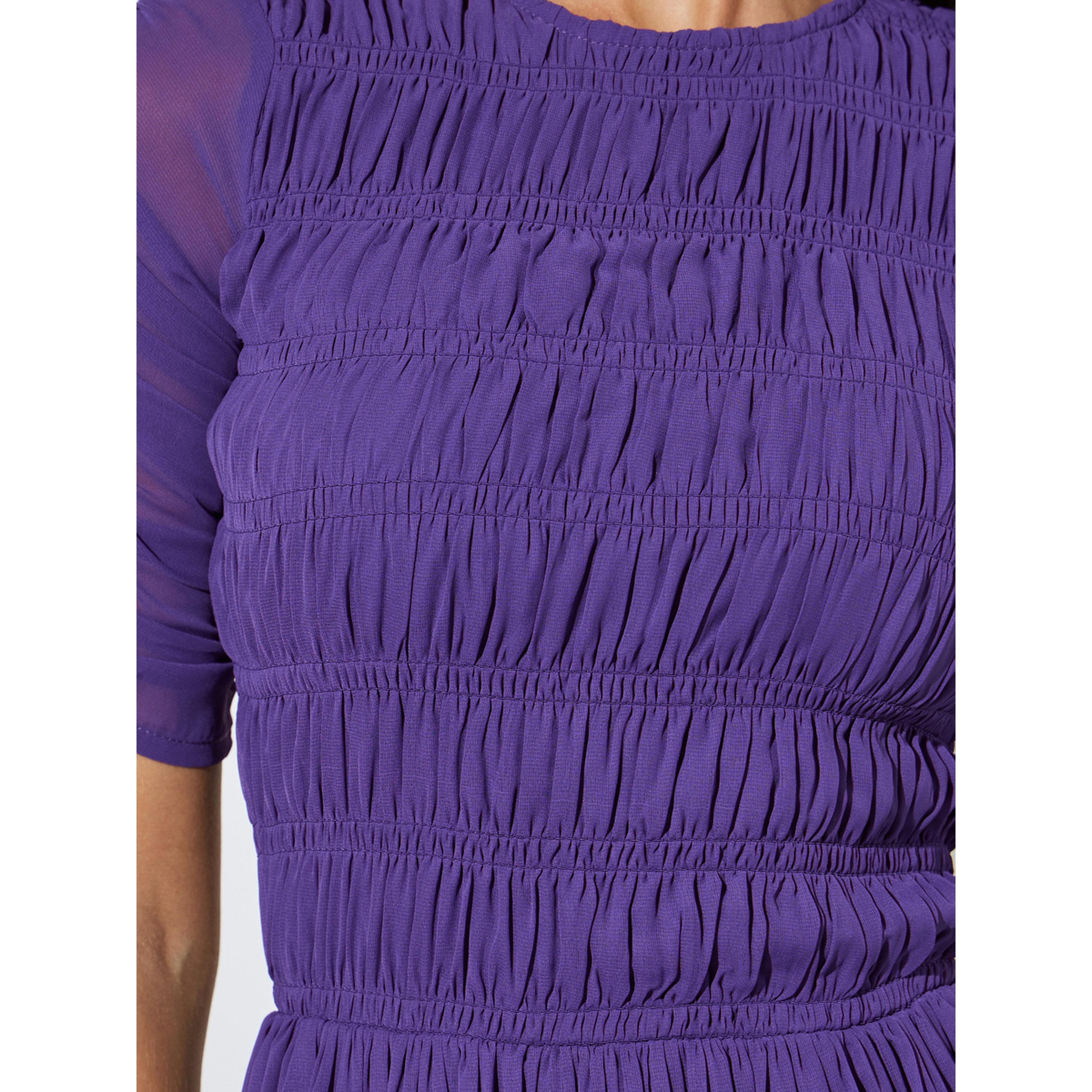 Styli Purple Solid Smoked Details A-Line Maxi Dress-women-clothing-dresses-image-5