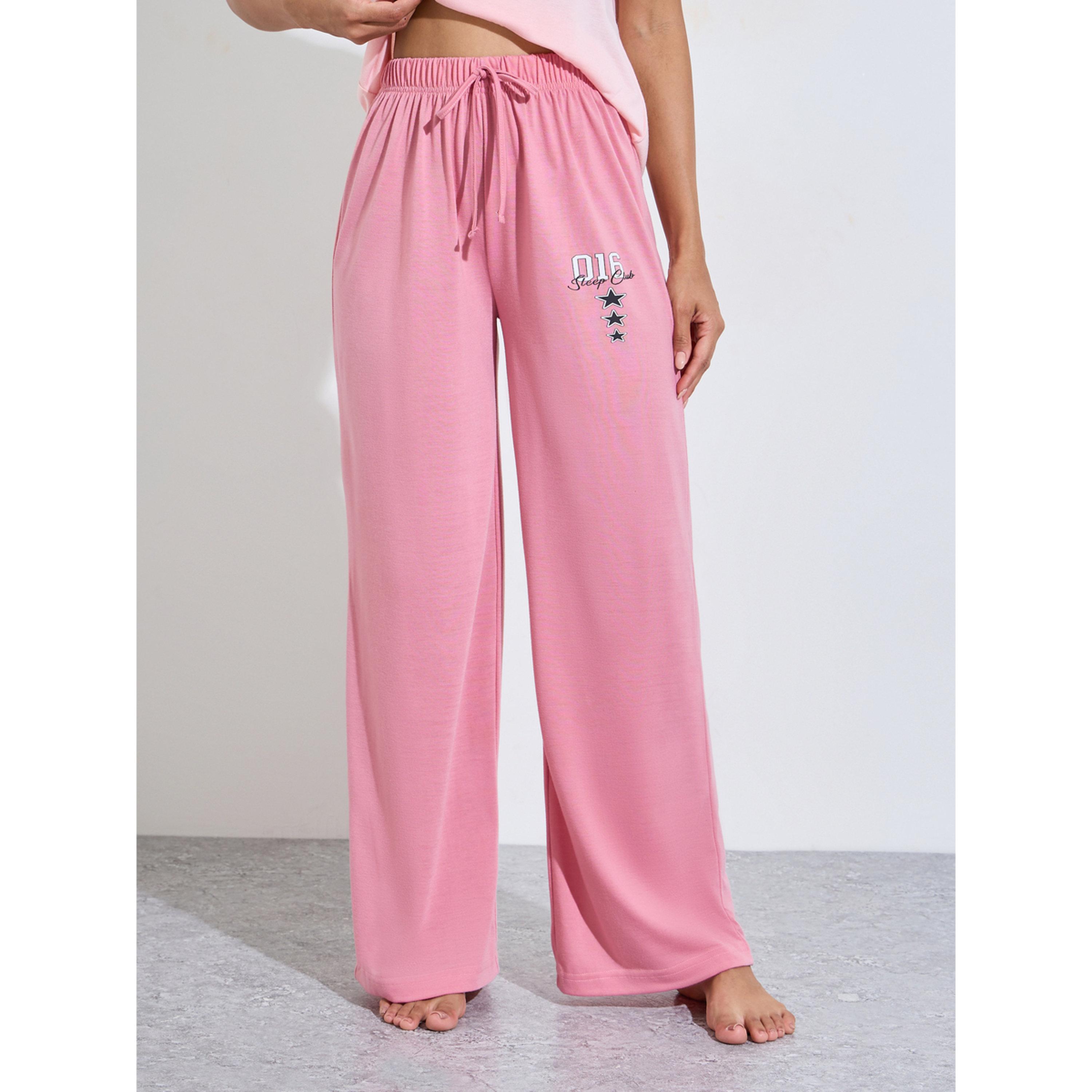 Styli Pink Graphic Print T-Shirt and Straight Leg Pyjama Set-women-clothing-nightwear-pyjamas-longsets-image-4
