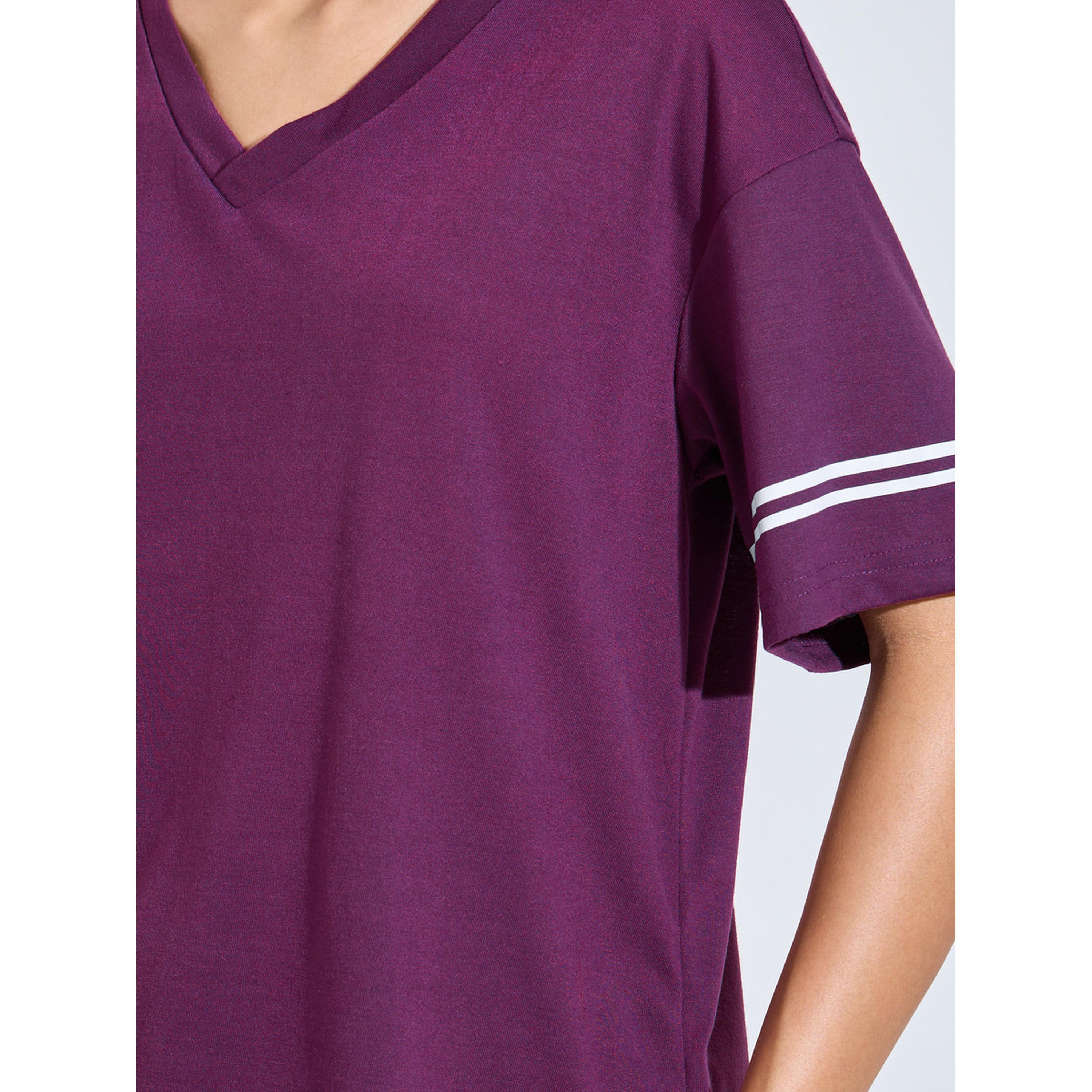 طقم بيجاما من بنطال بأطراف مطاطية وتيشيرت باللونين البنفسجي والرمادي-women-clothing-nightwear-pyjamas-longsets-image-6