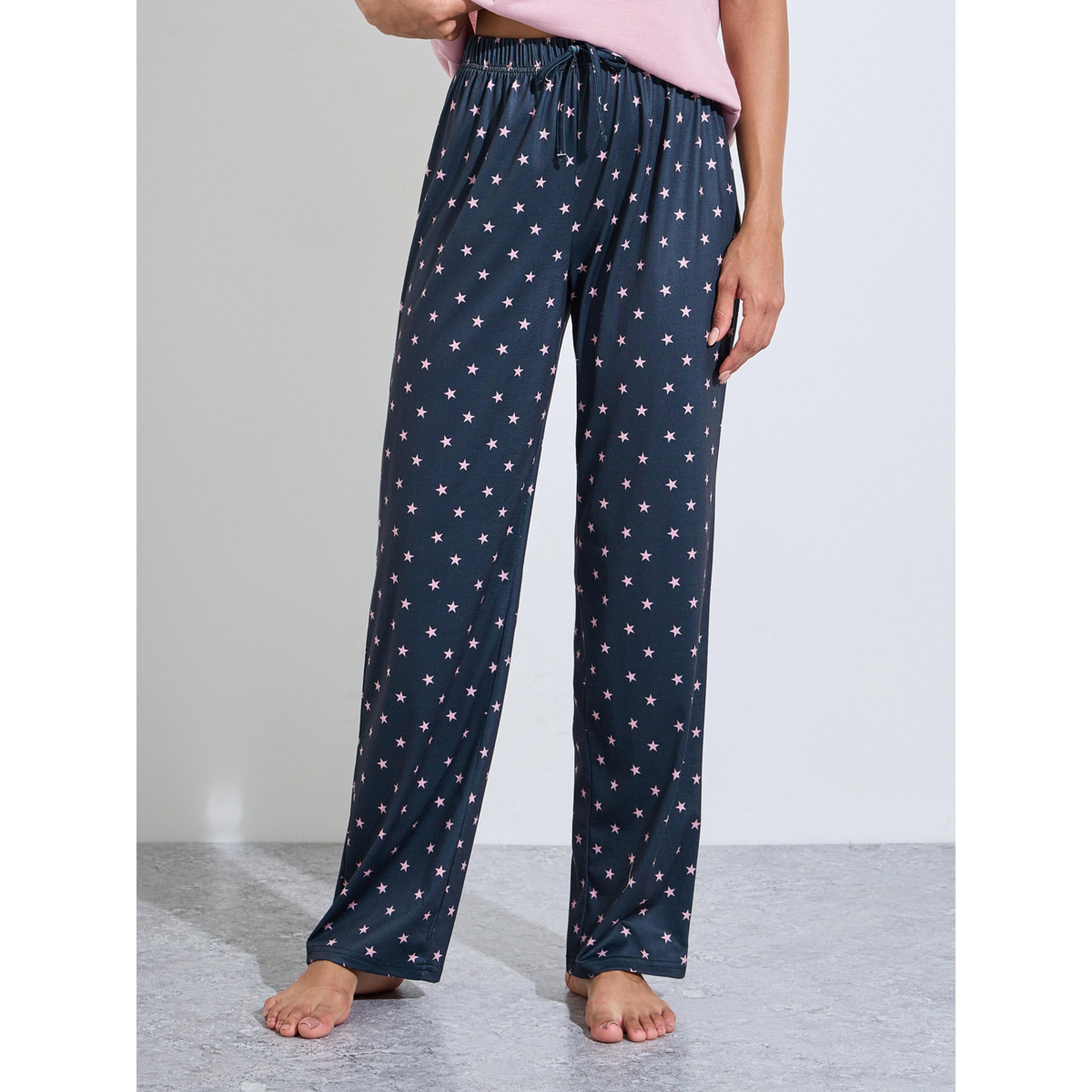 Styli Multi-Color Printed T-Shirt and All Over Star Print Pants Pyjama Set-women-clothing-nightwear-pyjamas-longsets-image-4