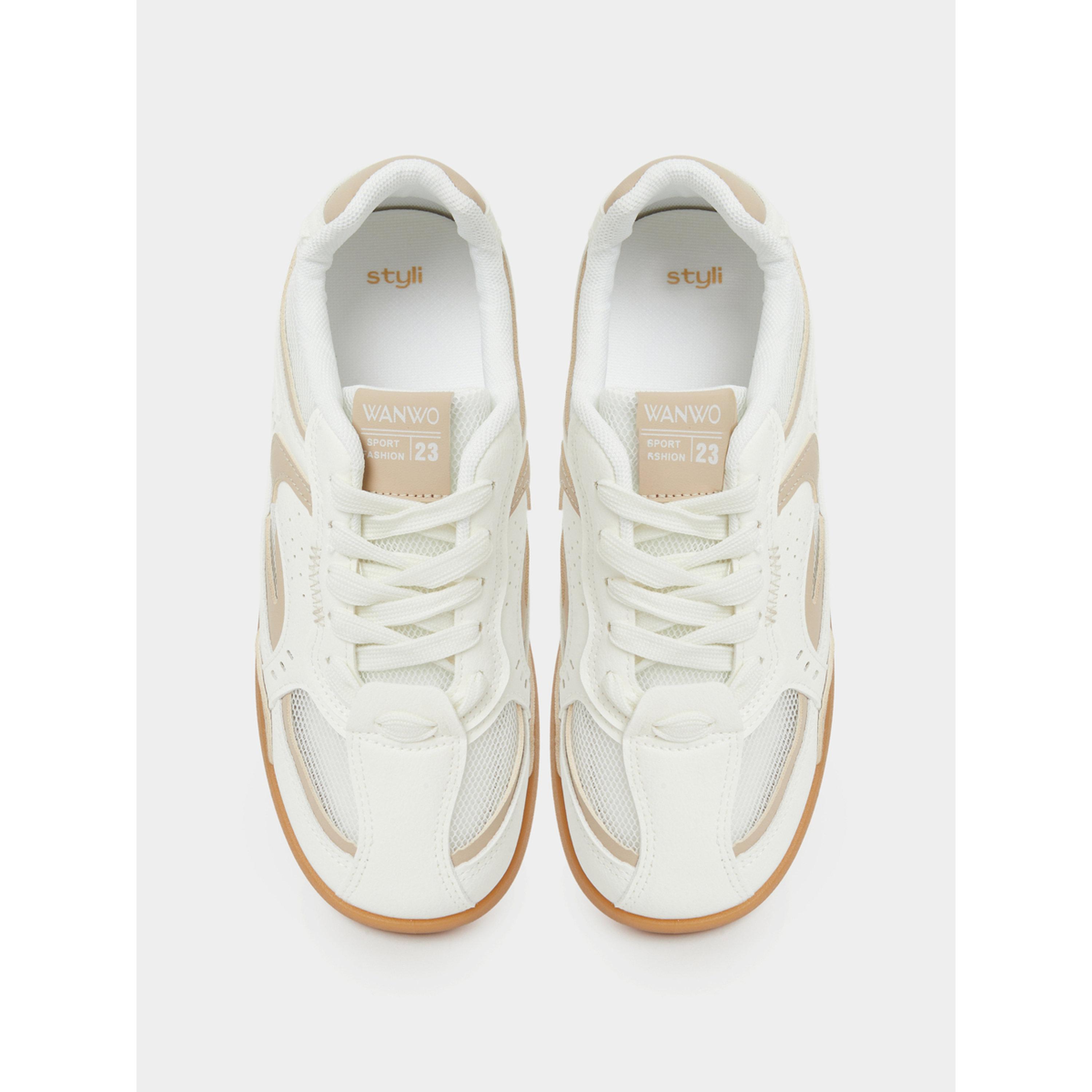 ستايلي - حذاء رياضي  أوف وايت تيكستايل ثلاثي الألوان-women-shoes-sneakers-image-3
