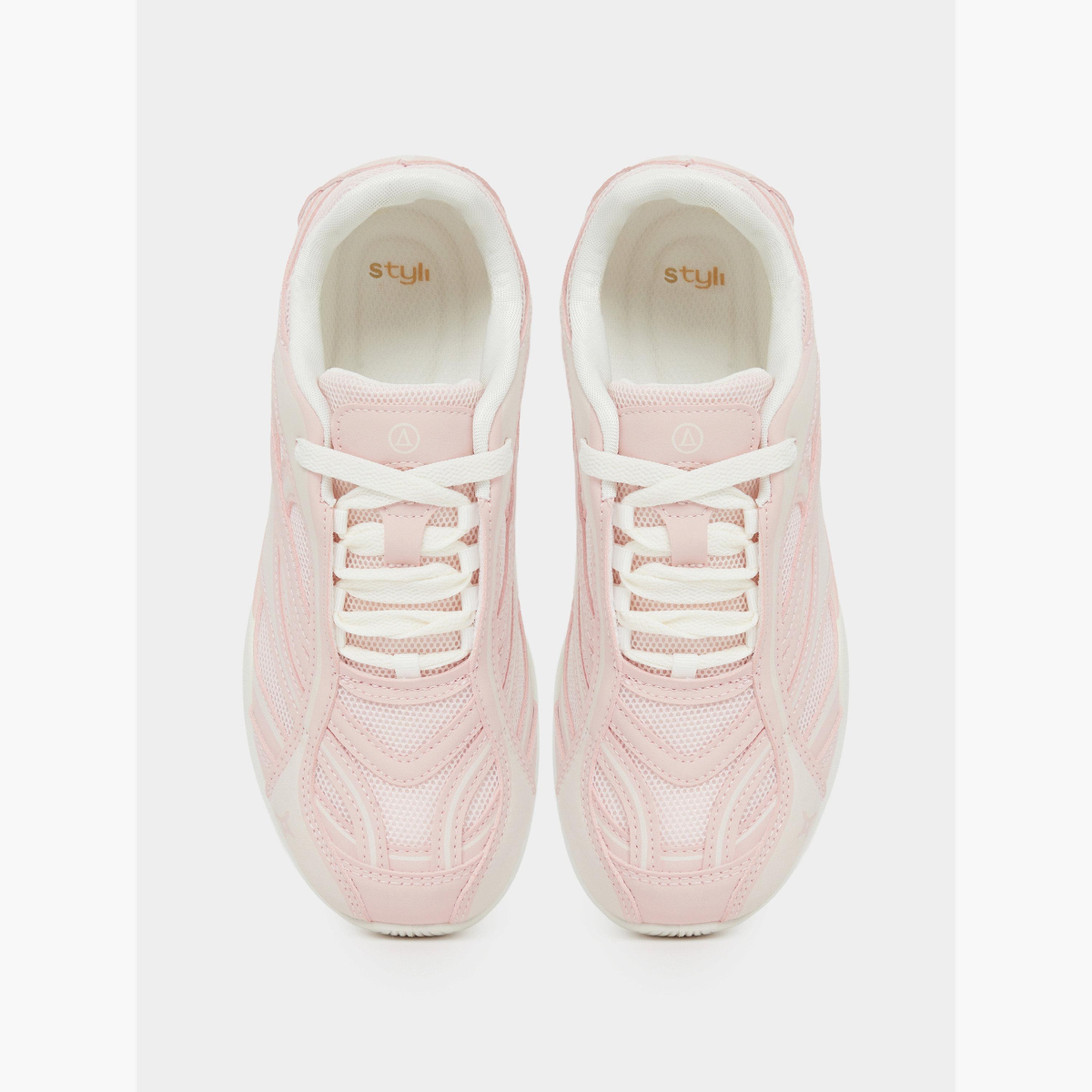 ستايلي - حذاء رياضي شبكي وردي-women-shoes-sneakers-image-3