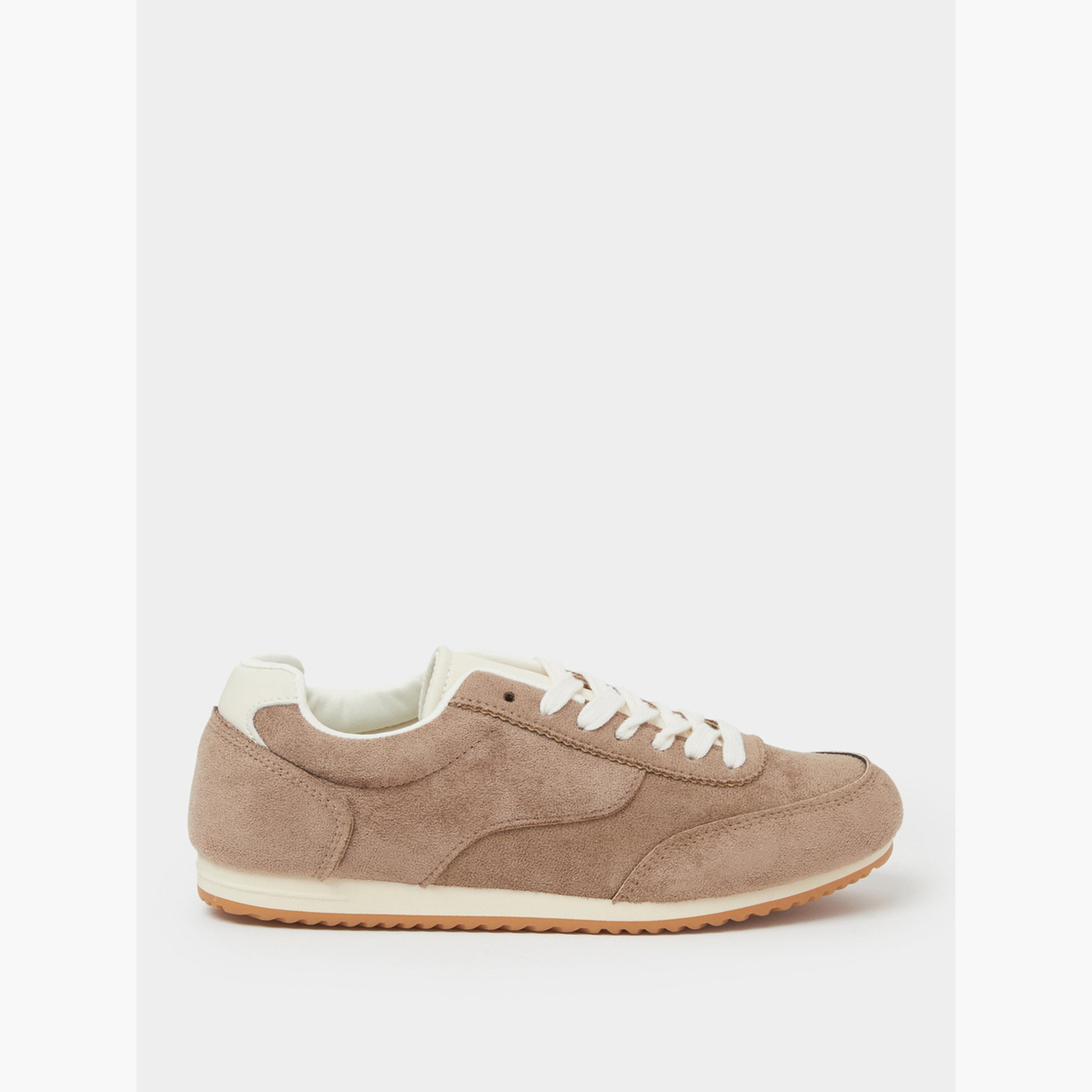 ستايلي - حذاء رياضي برباط من الجلد المدبوغ البيج-women-shoes-sneakers-image-2