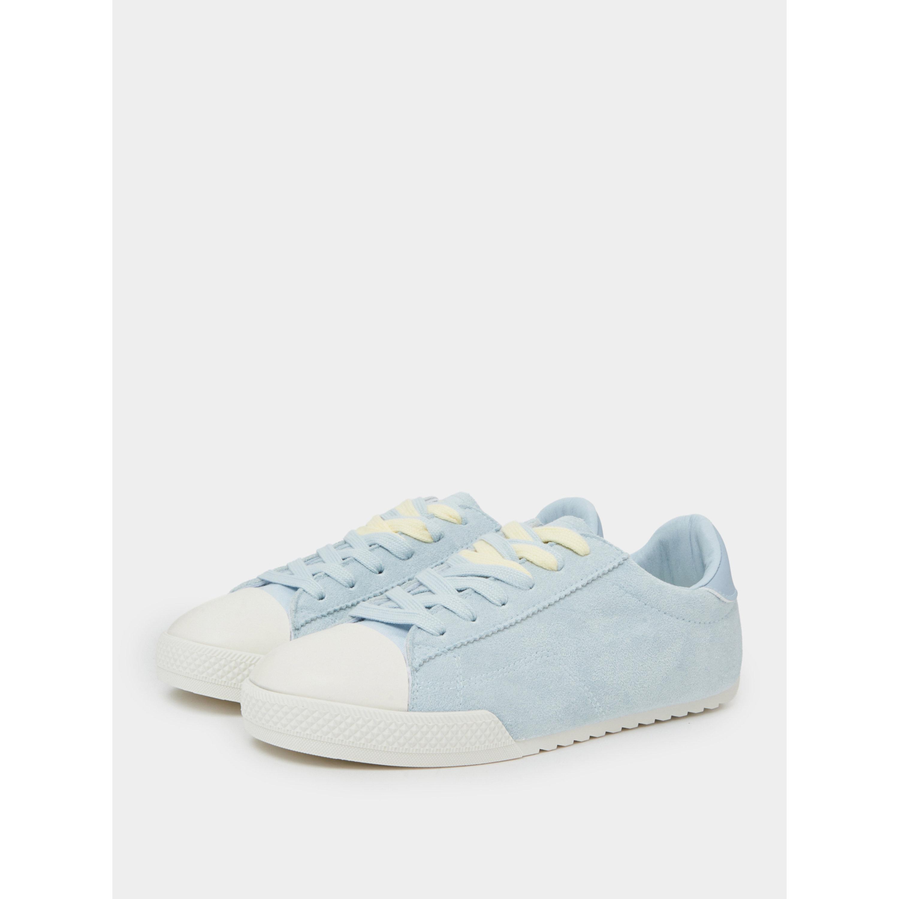 حذاء سنيكرز قماش بمظهر السويد باللون الأزرق الفاتح-women-shoes-sneakers-image-1