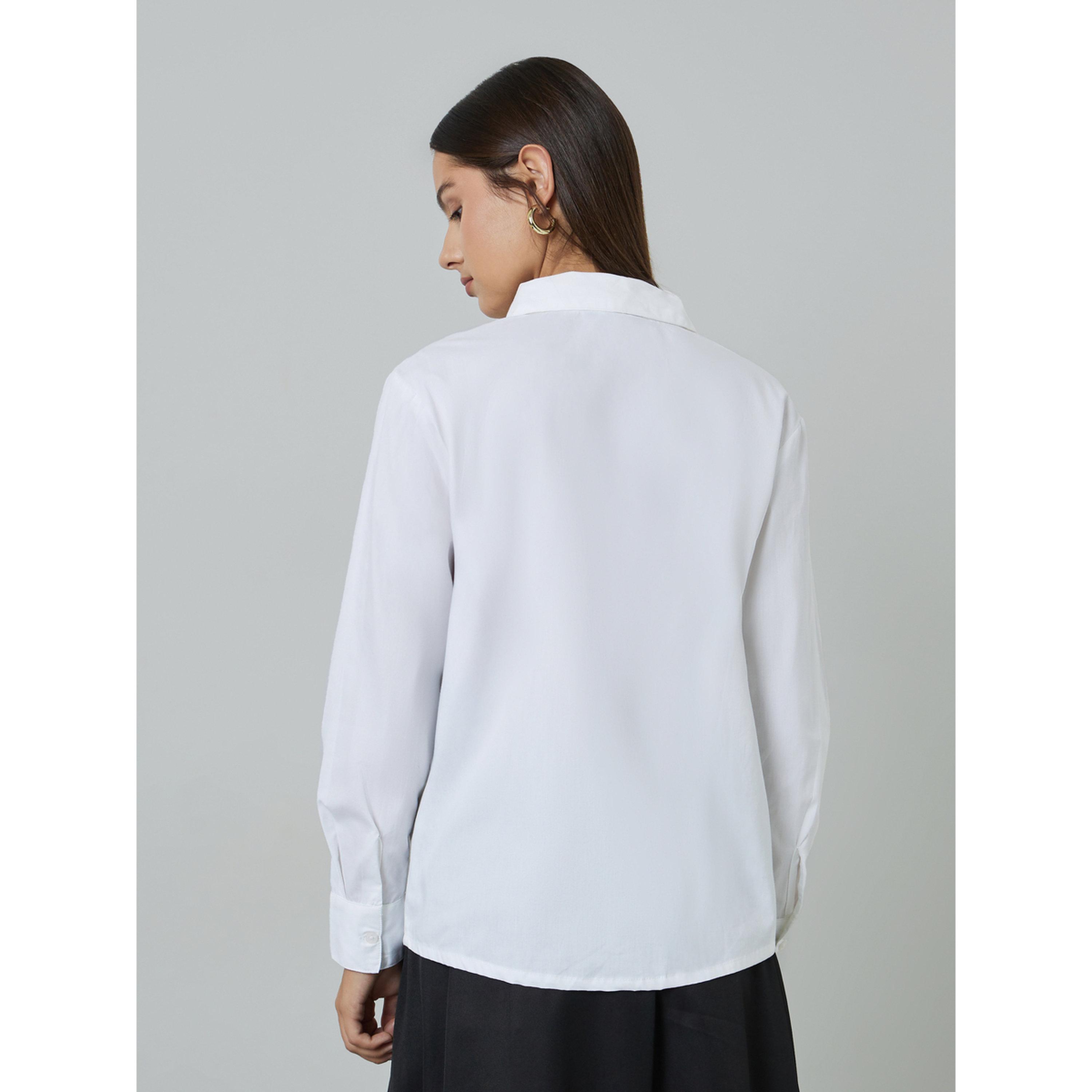 Styli Off White Solid Long Sleeves Regular Fit Shirt-women-clothing-shirtsandblouses-shirts-image-4