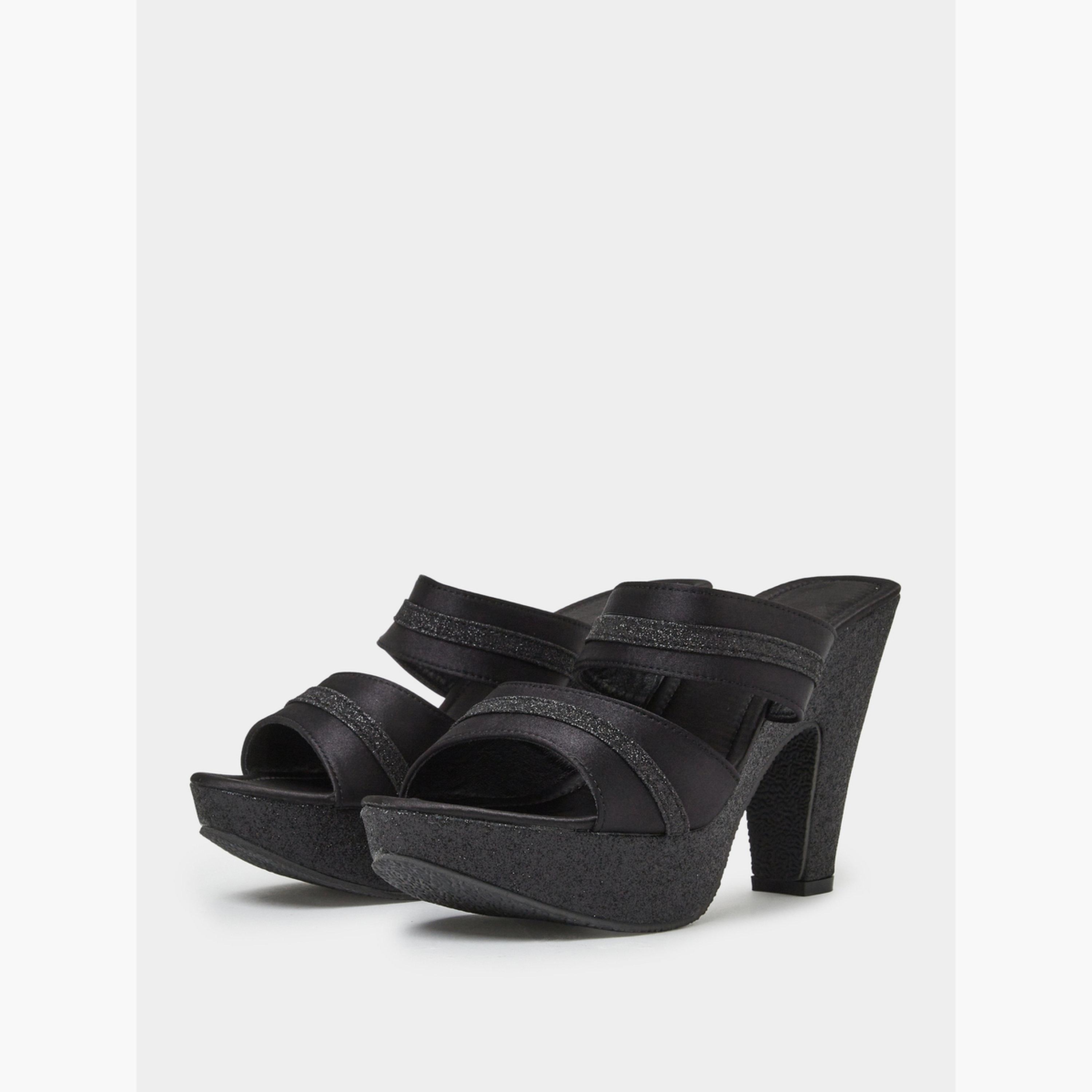 Take Two Black Double Strap Platform Mules-women-shoes-sandals-heeled-image-1