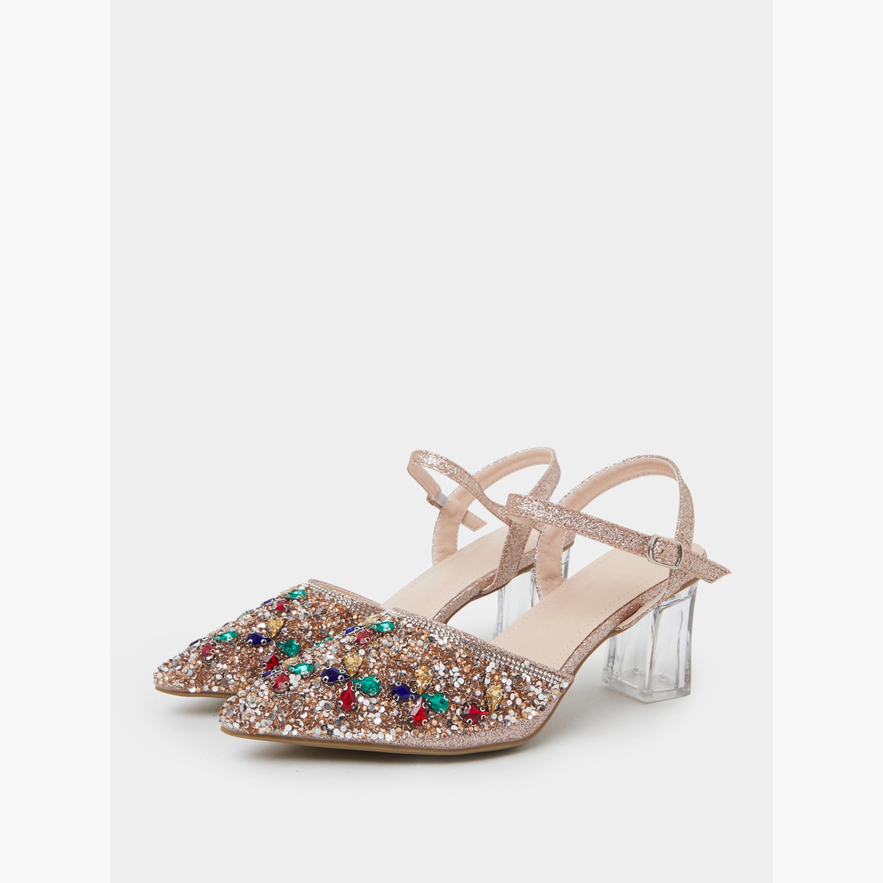 حذاء بمقدمة مدببة وشريط خلفي مزين بأحجار الراين-women-shoes-heels-image-1
