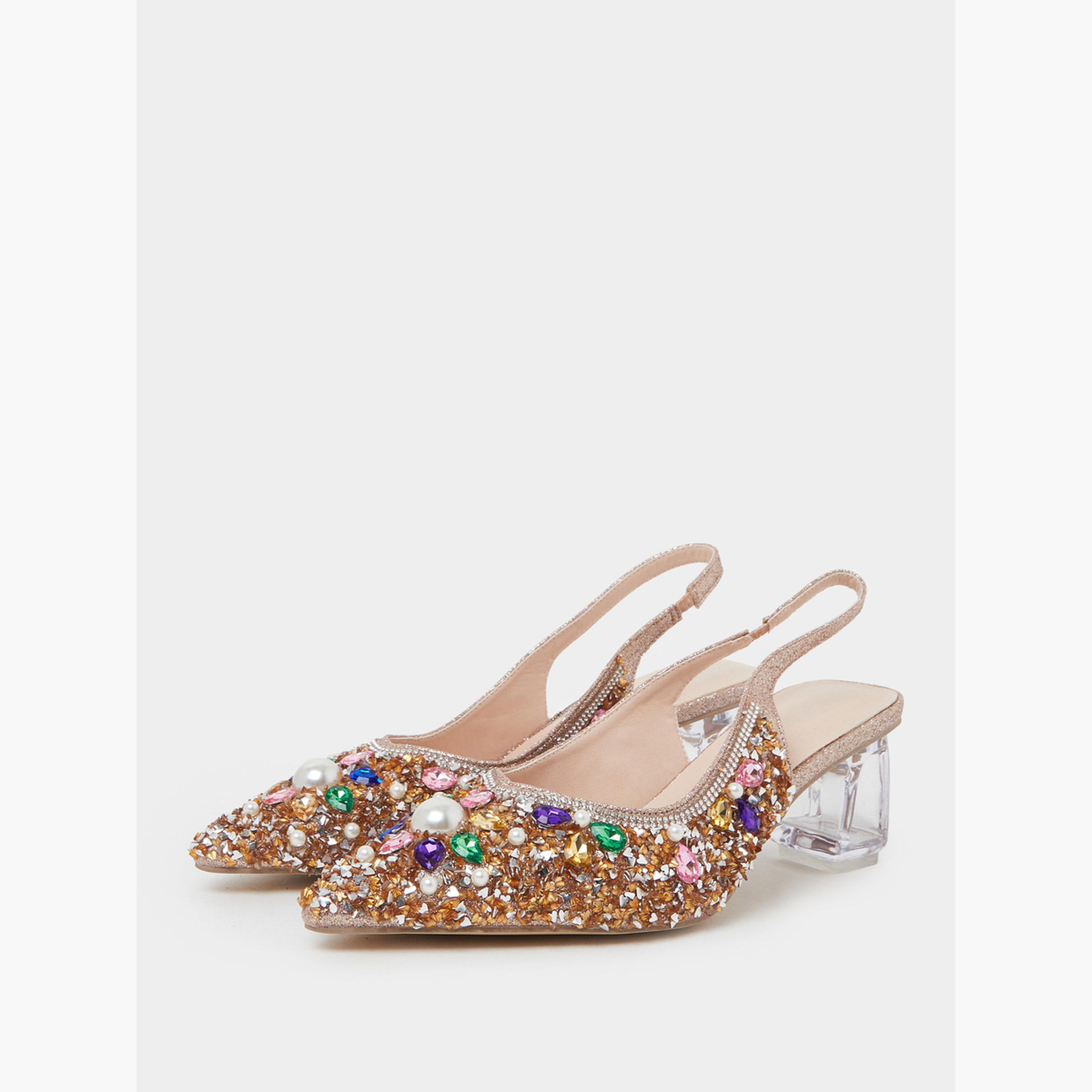 حذاء بمقدمة مدببة وشريط خلفي مزين بأحجار الراين-women-shoes-heels-image-1