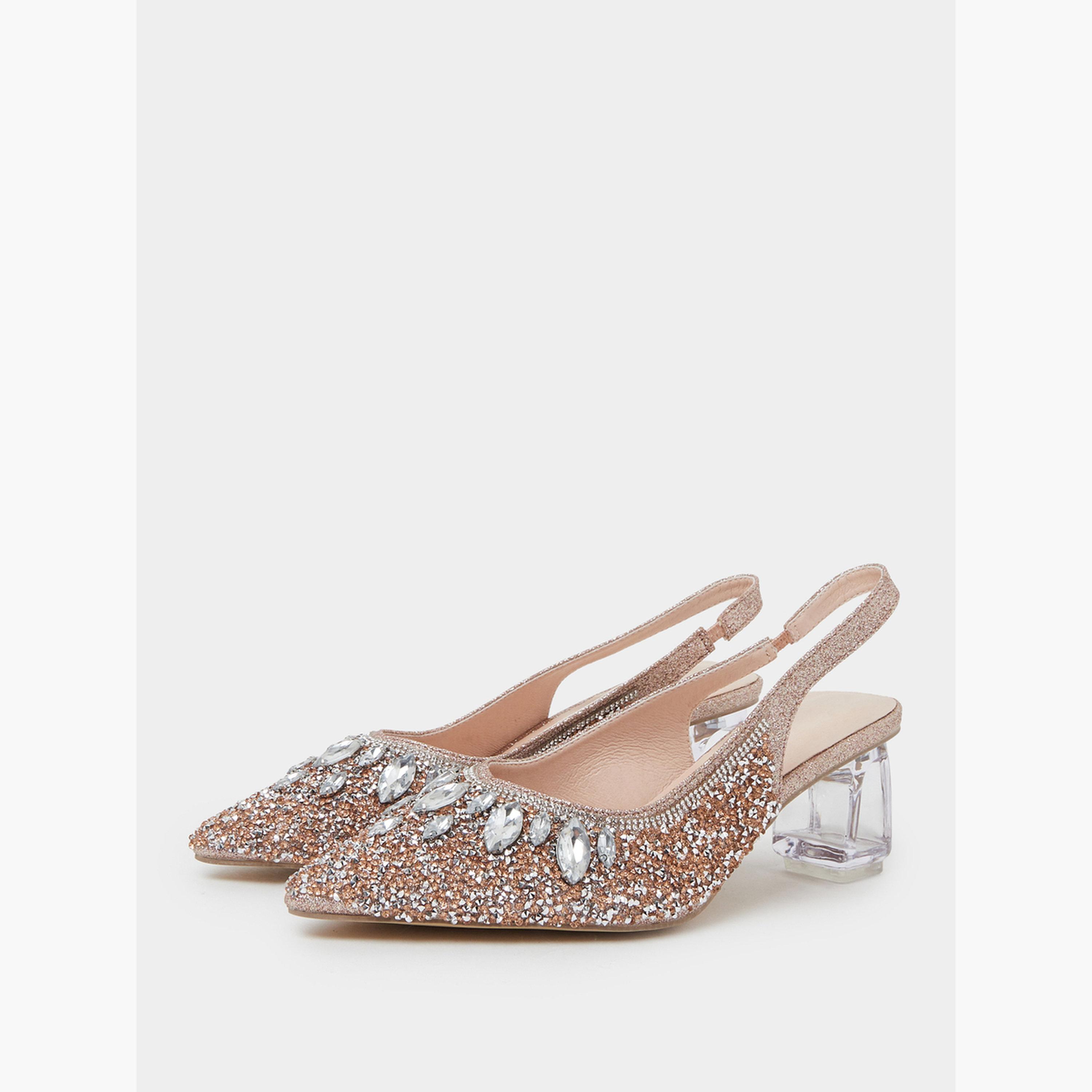 حذاء بمقدمة مدببة وشريط خلفي مزين بأحجار الراين-women-shoes-heels-image-1