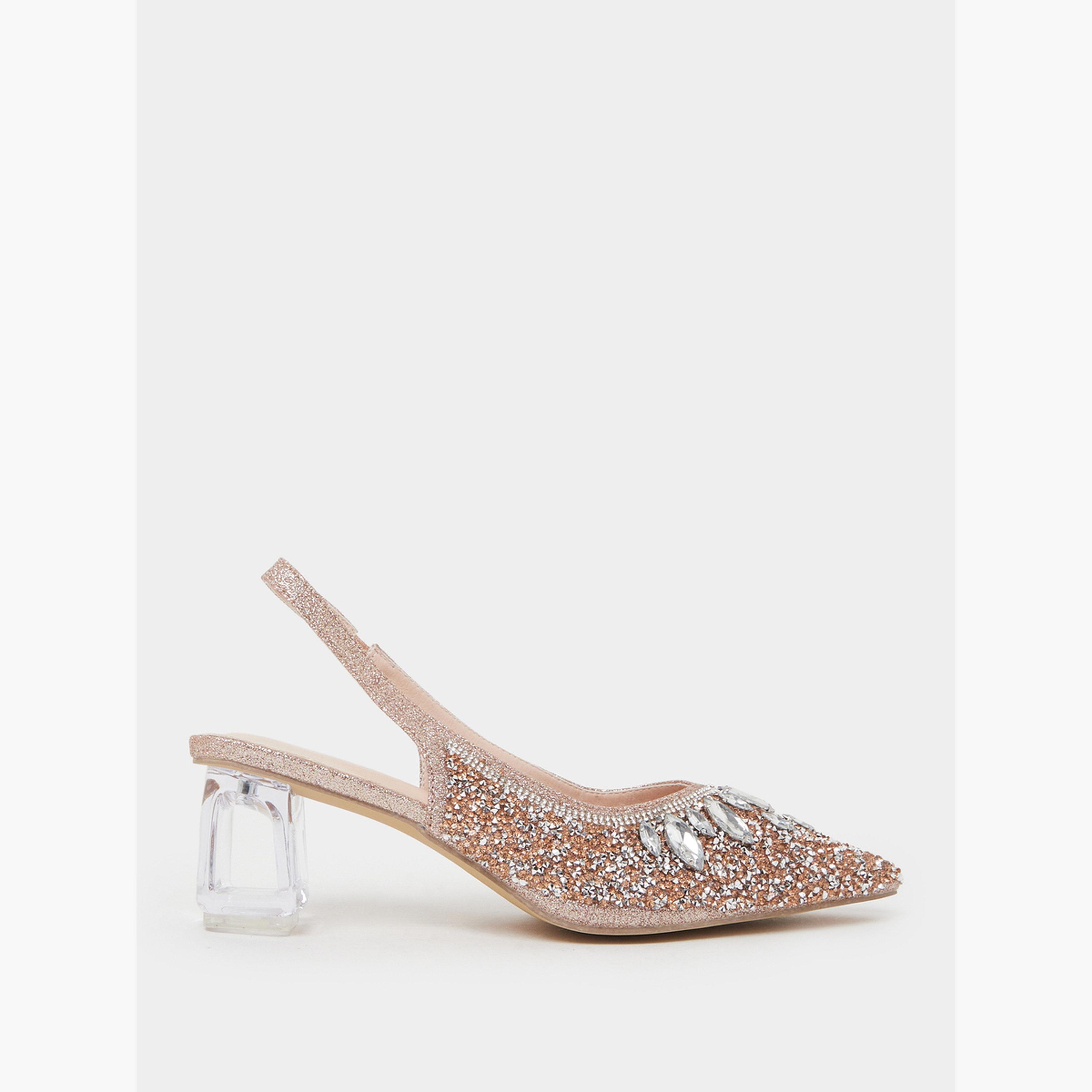 حذاء بمقدمة مدببة وشريط خلفي مزين بأحجار الراين-women-shoes-heels-image-2