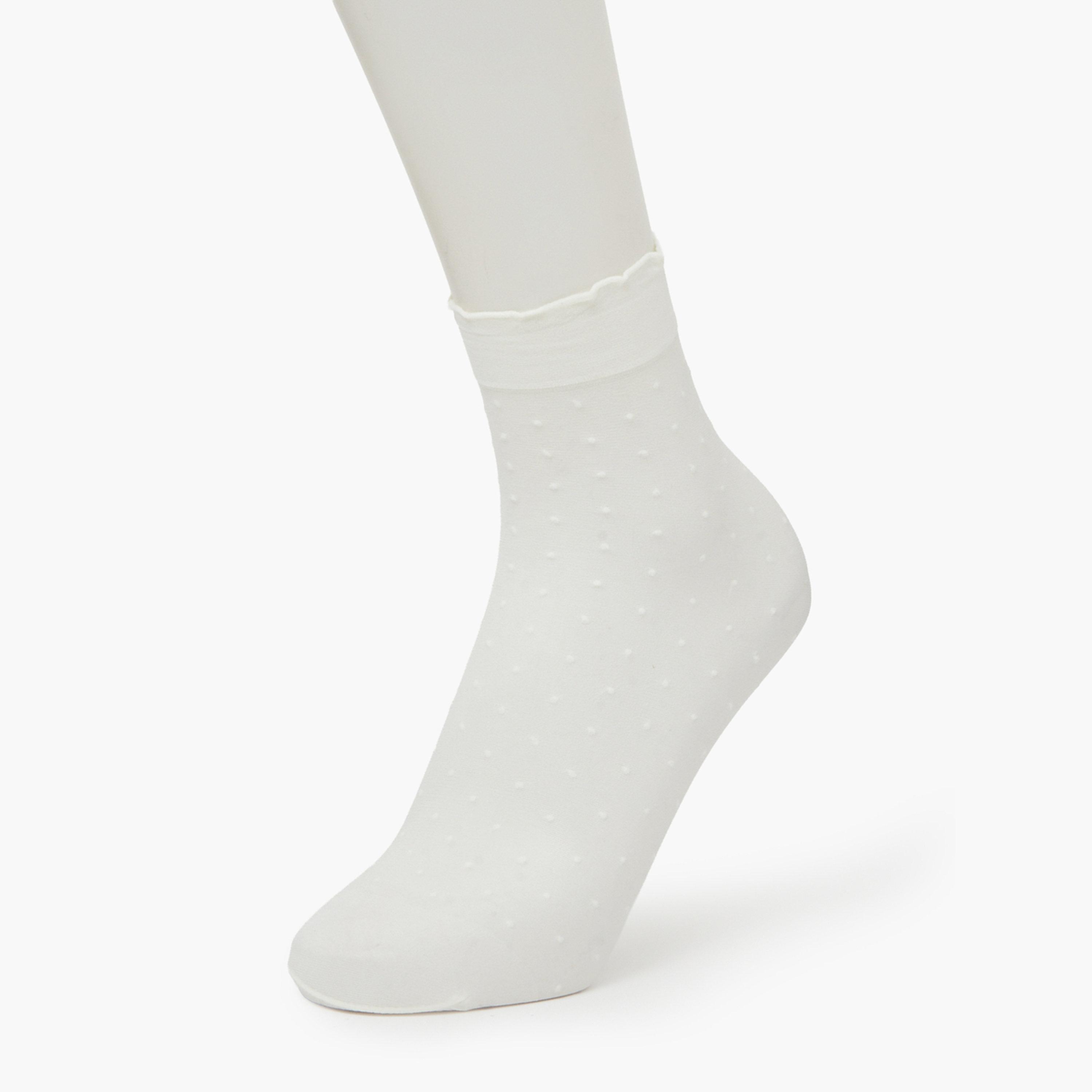 ستايلي - عبوة من 3 جوارب بيضاء منقطة-women-socksandstockings-image-6