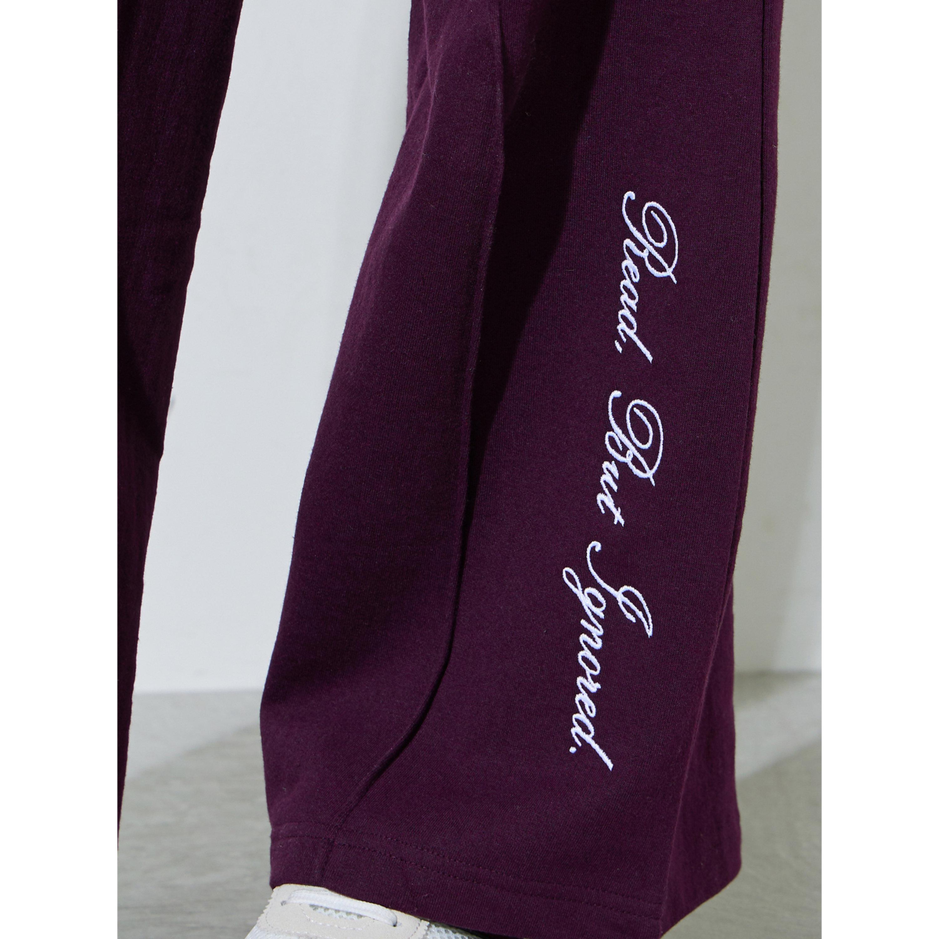 Styli Purple Embroidered Wide-Leg Joggers-women-clothing-joggers-image-3