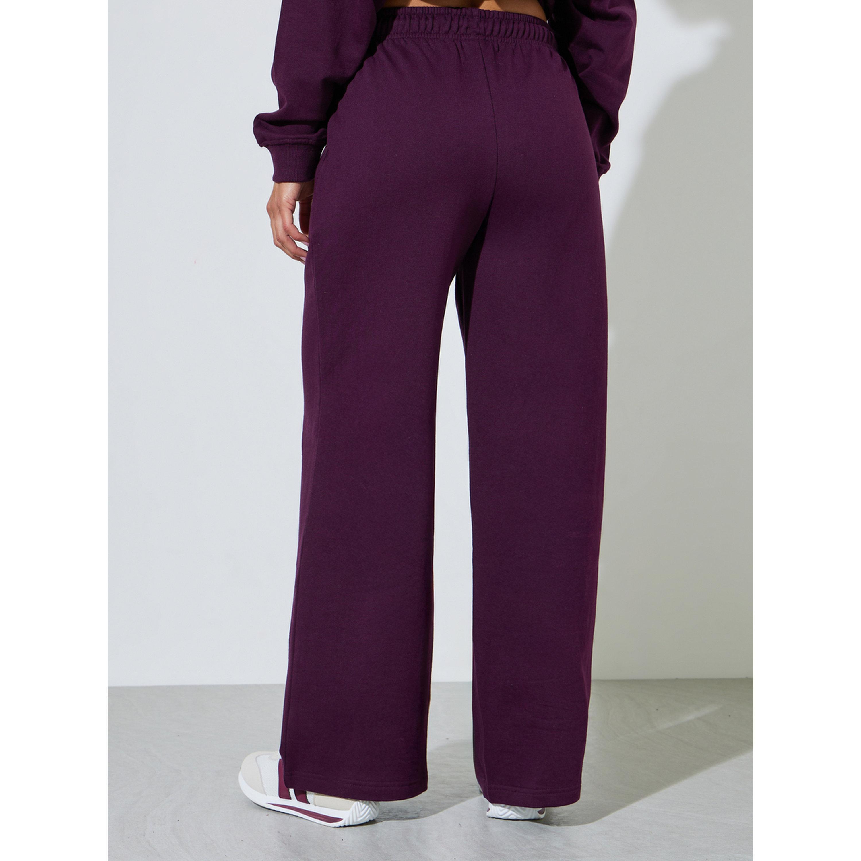 Styli Purple Embroidered Wide-Leg Joggers-women-clothing-joggers-image-5