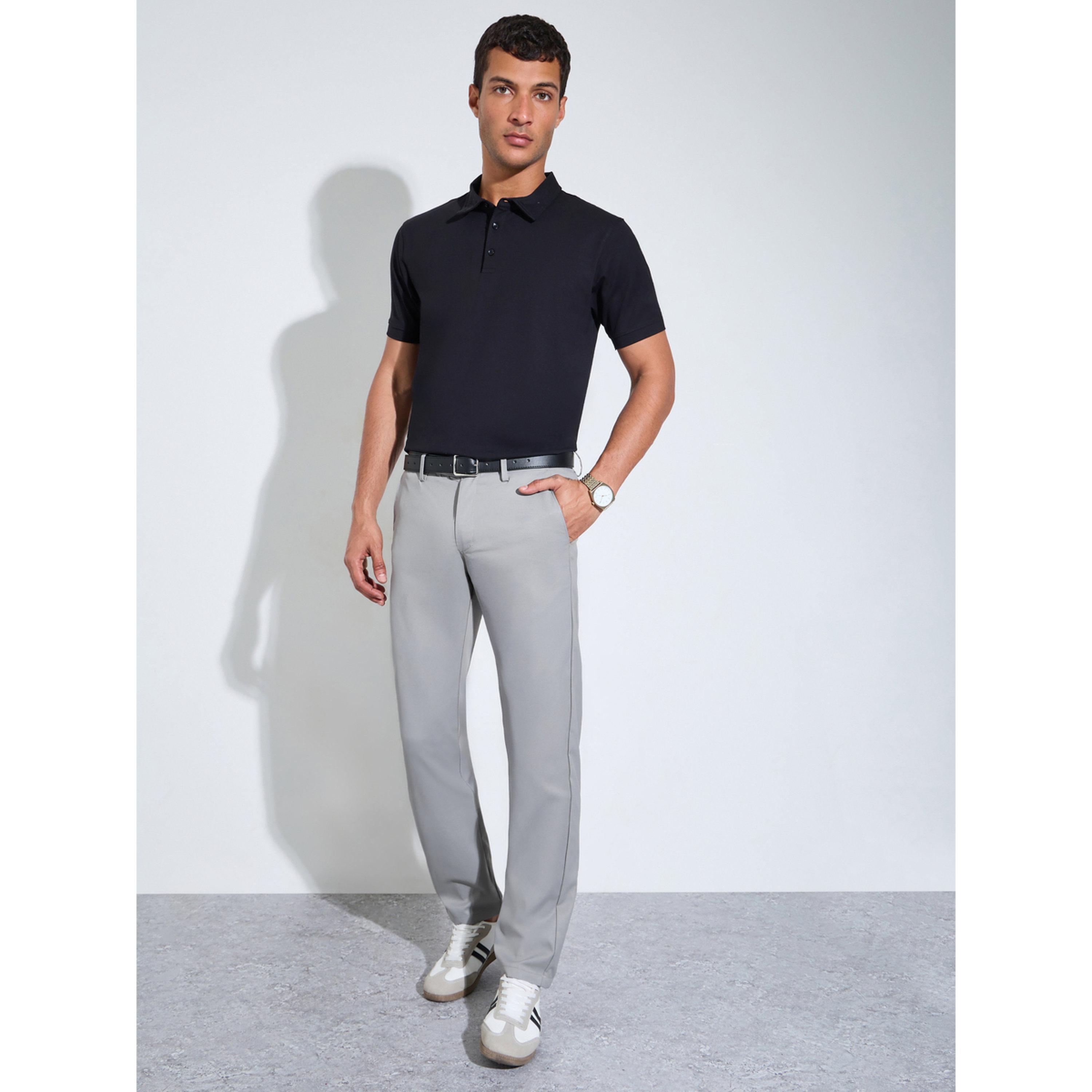 ستيلي بنطلون رسمي رمادي سادة مطاطي بقصة ضيقة-men-clothing-trousersandchinos-trousers-image-2