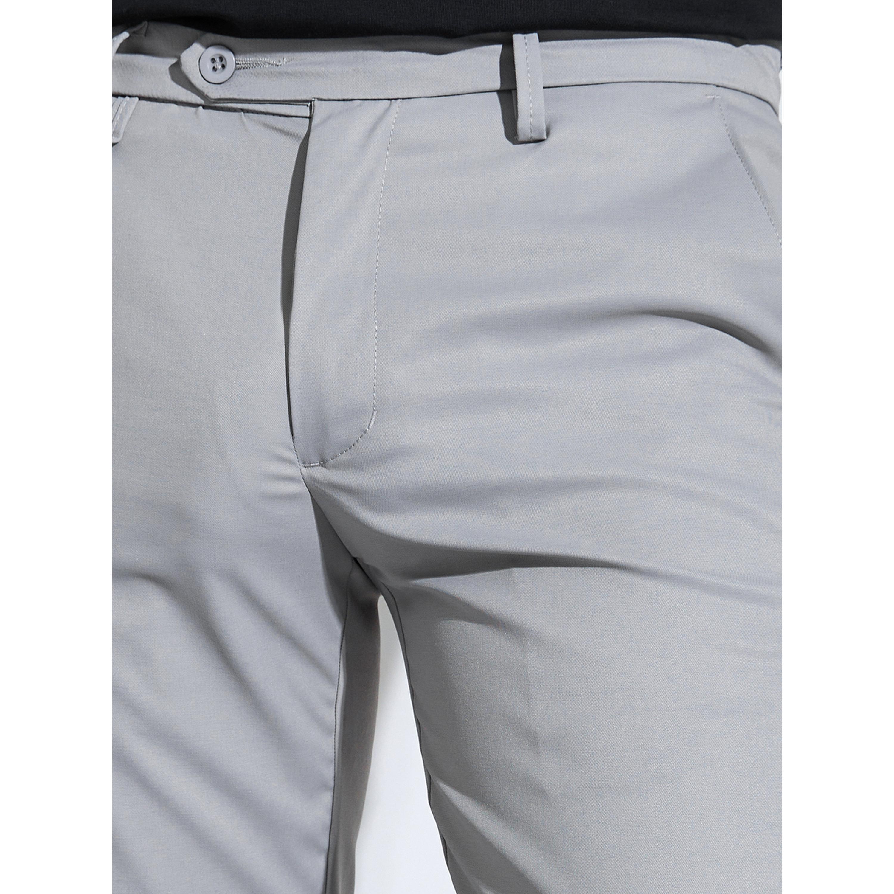 ستيلي بنطلون رسمي رمادي سادة مطاطي بقصة ضيقة-men-clothing-trousersandchinos-trousers-image-4