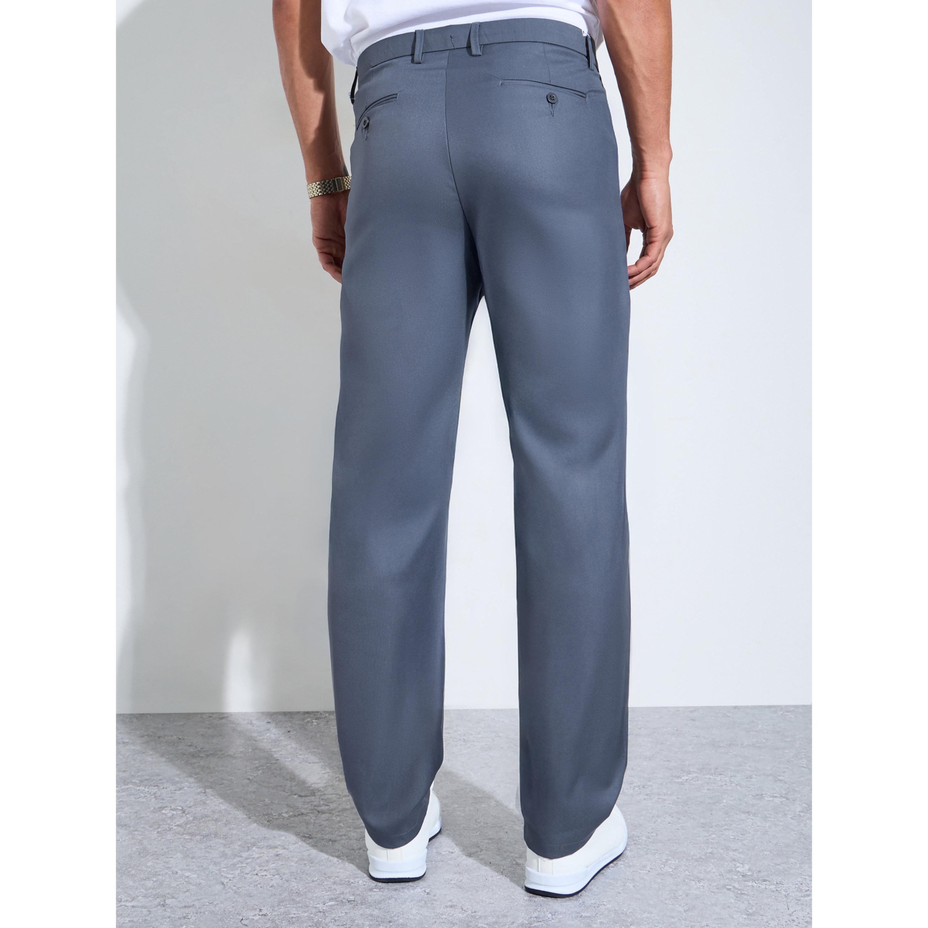 بنطال بقصة عادية سادة باللون الفحمي-men-clothing-trousersandchinos-trousers-image-3