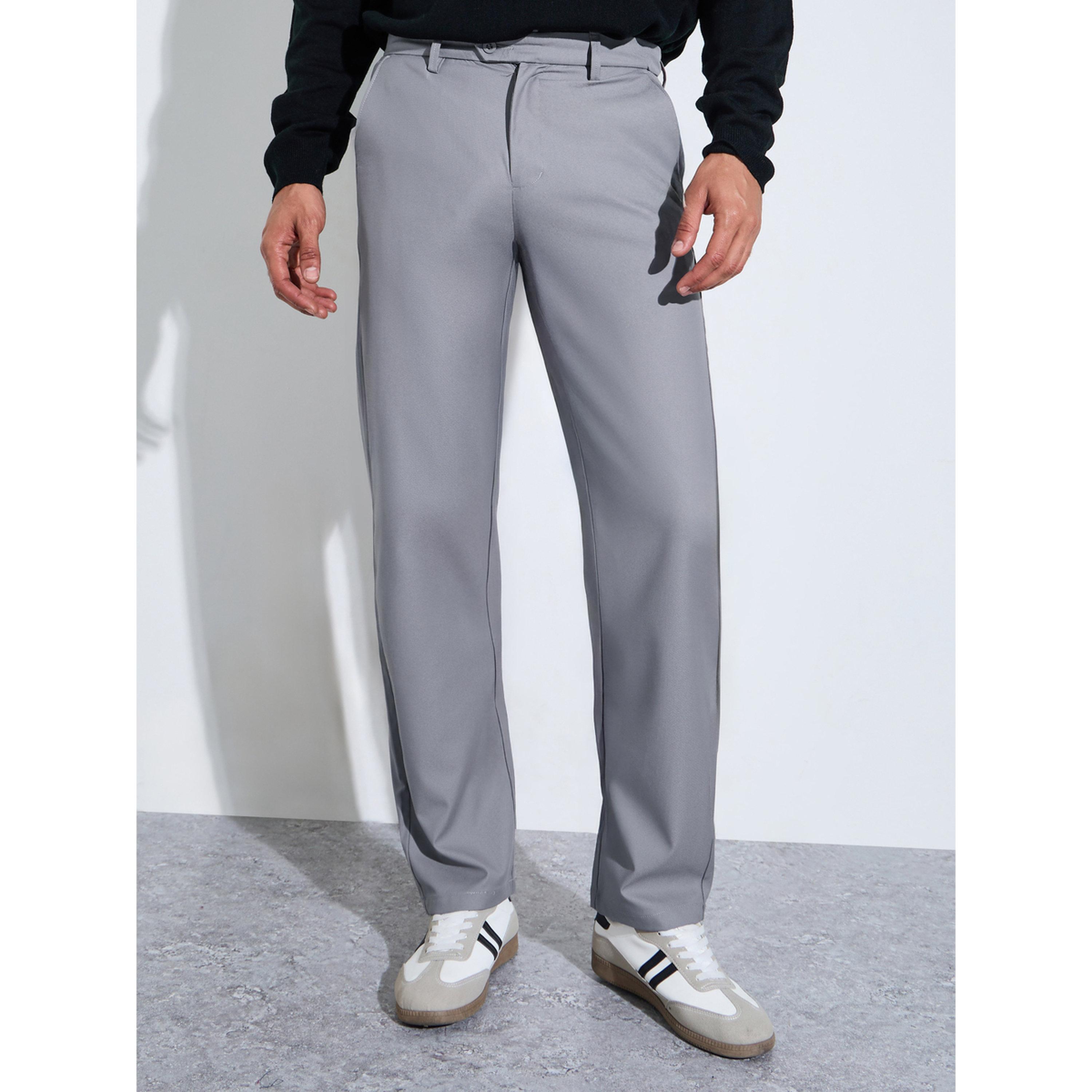 ستيلي بنطلون رمادي سادة بقصة عادية-men-clothing-trousersandchinos-trousers-image-1